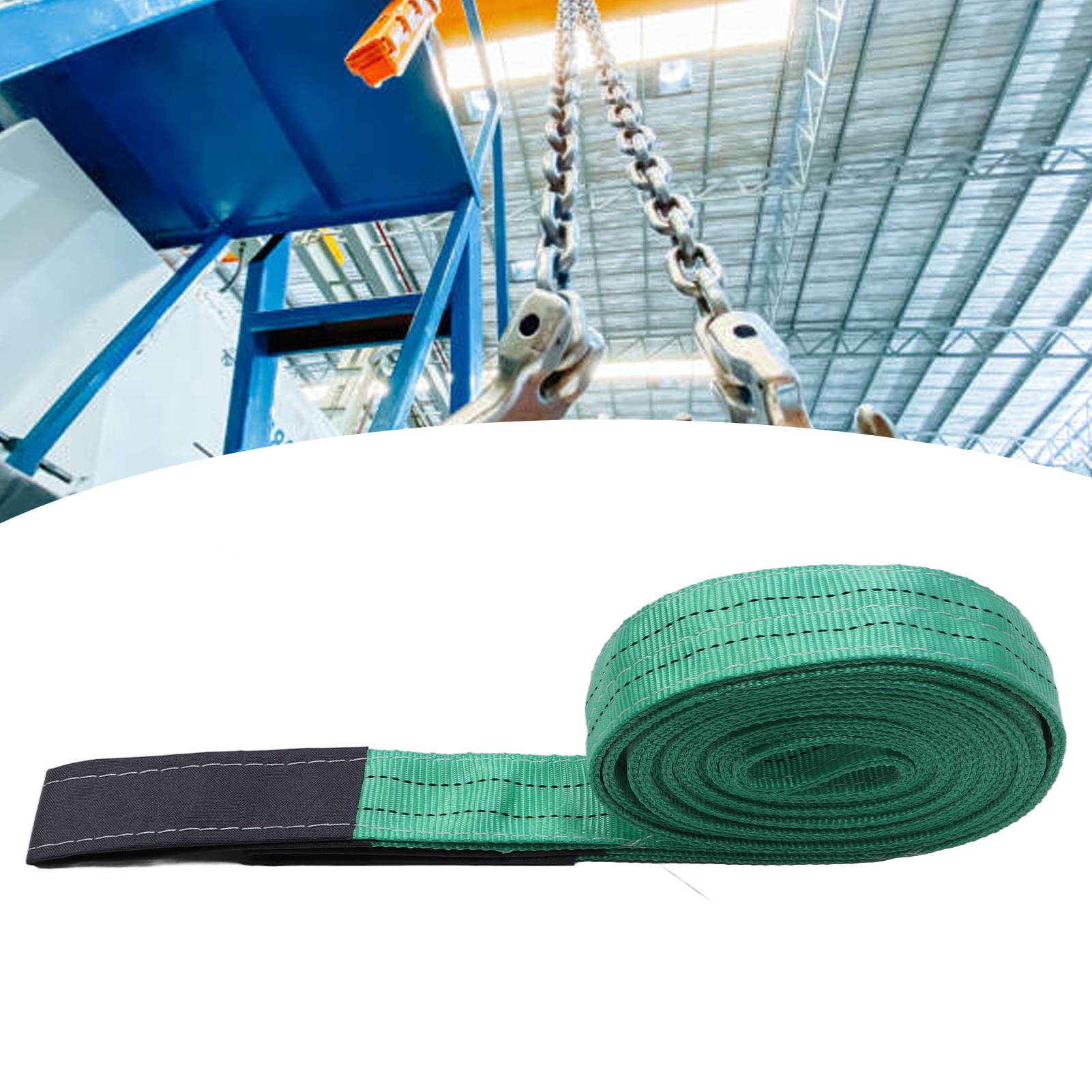 2t 6m Grüne Doppelschlaufen-flachhebeschlinge Aus Polyester Für Industriekrane