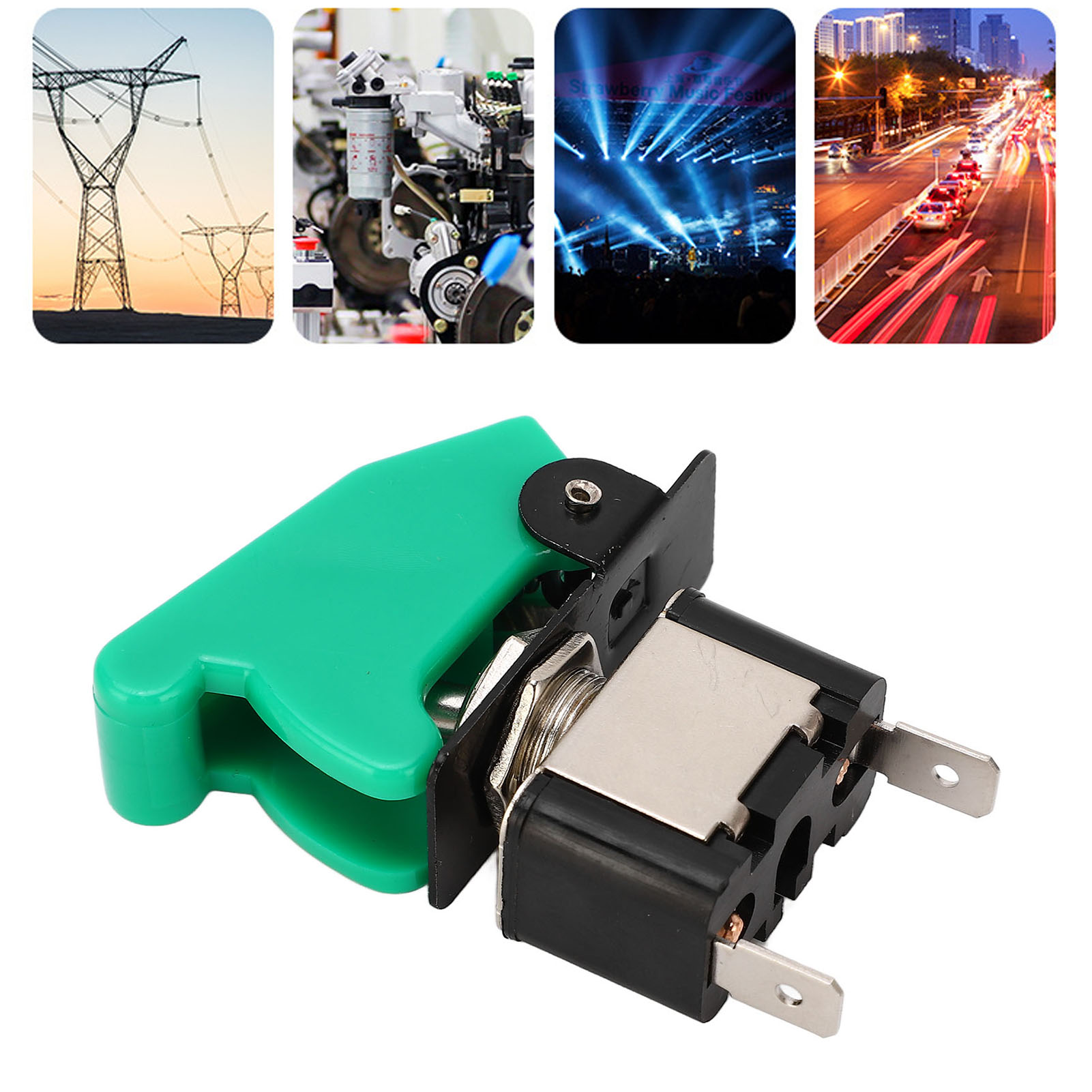 5 Modifizierte Teile Mit Einem Zweibeinigen Kipphebel Zur Betätigung Eines Grünen 12v-gleichstromschalters