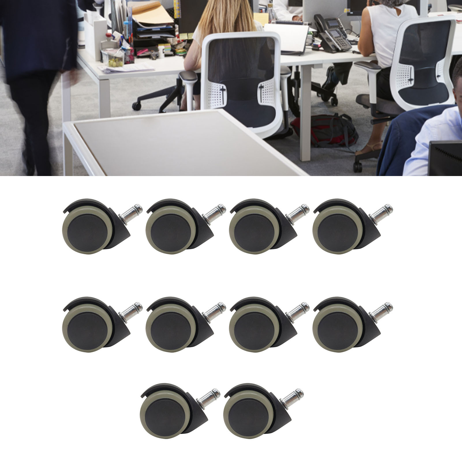 Set Mit 10 Olivgrünen 5 Cm (2 Zoll) Rollen Für Chefsessel, Bürorollen Mit Nylonfedern
