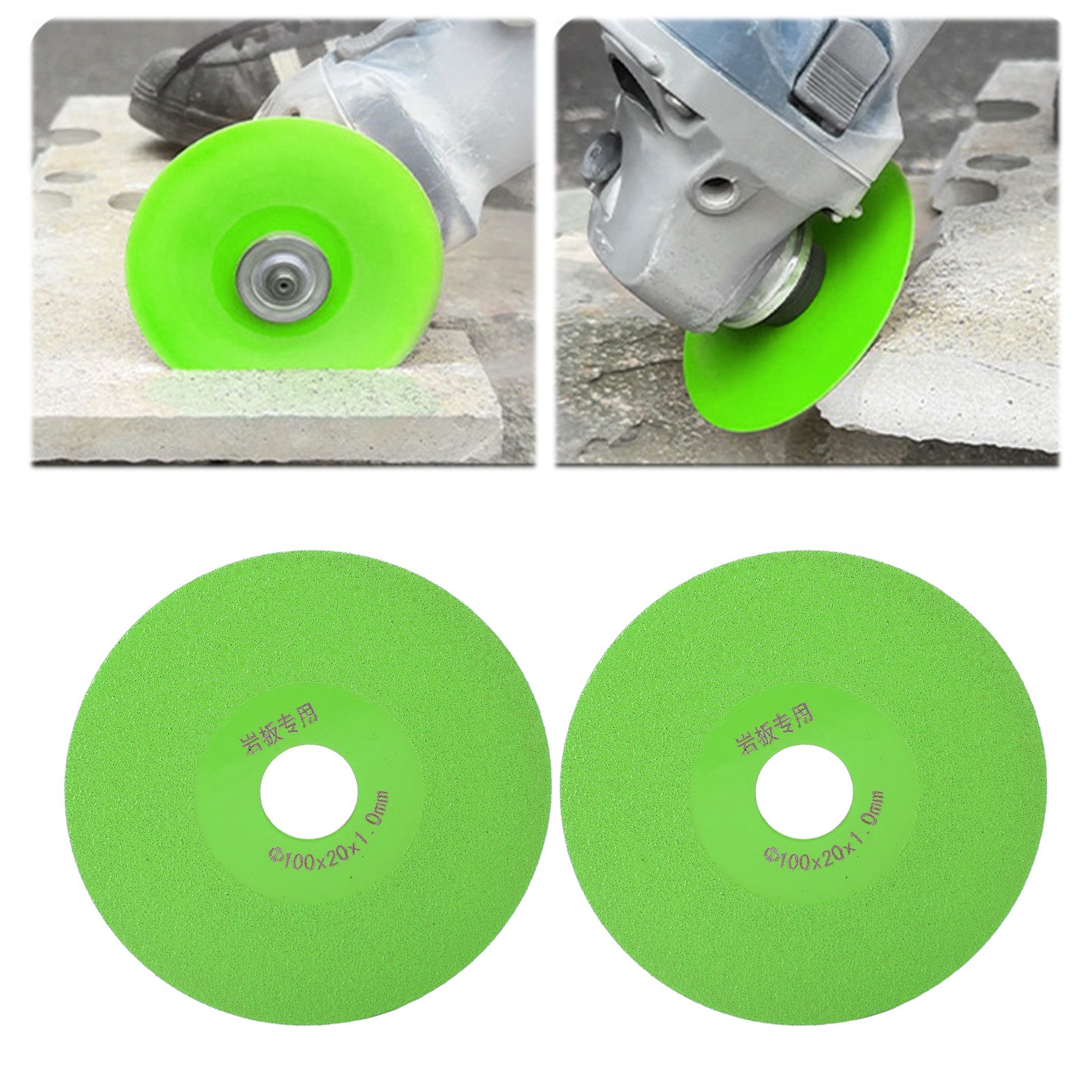 2 Diamantpolierscheiben, Innendurchmesser 20 Mm, Außendurchmesser 100 Mm, Breite 27 Mm, Dicke 1 Mm, Zum Schneiden Von Glas, Polieren Von Keramikfliesen, Jade, Kristall Und Weinflaschen, Grün.