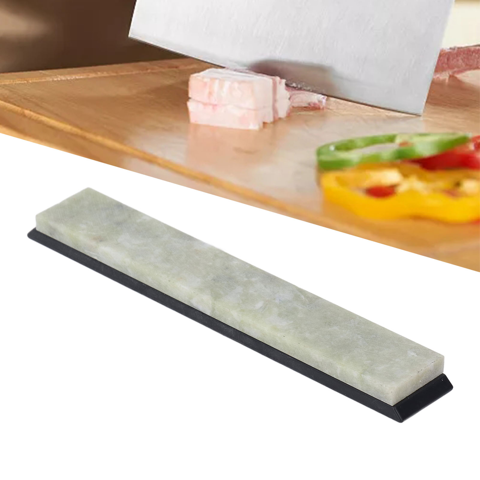 Natürlicher Grüner Jade-schärfstein, 150 X 23 X 6 Mm, Mit Rutschfester Unterseite Für Messerschärfer Mit Festem Winkel. Körnung: 10.000.