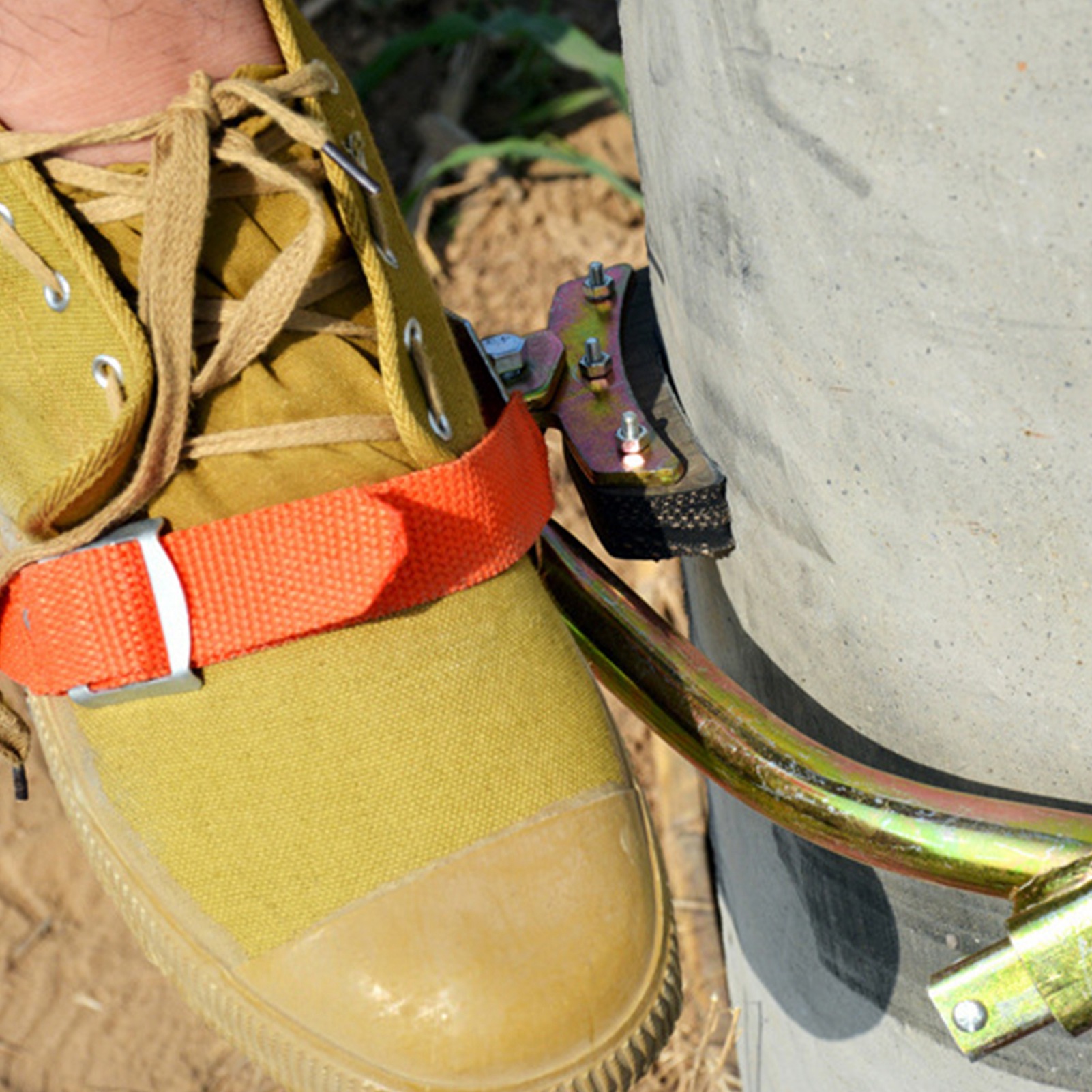 Kletterschuhe Für Strom- Und Kommunikationsmasten, Klettergerät Für Betonmasten, Elektriker-sicherheitsgurt Mit Fußschlaufe, Nahtloser Manganstahl, 15-18 Meter.