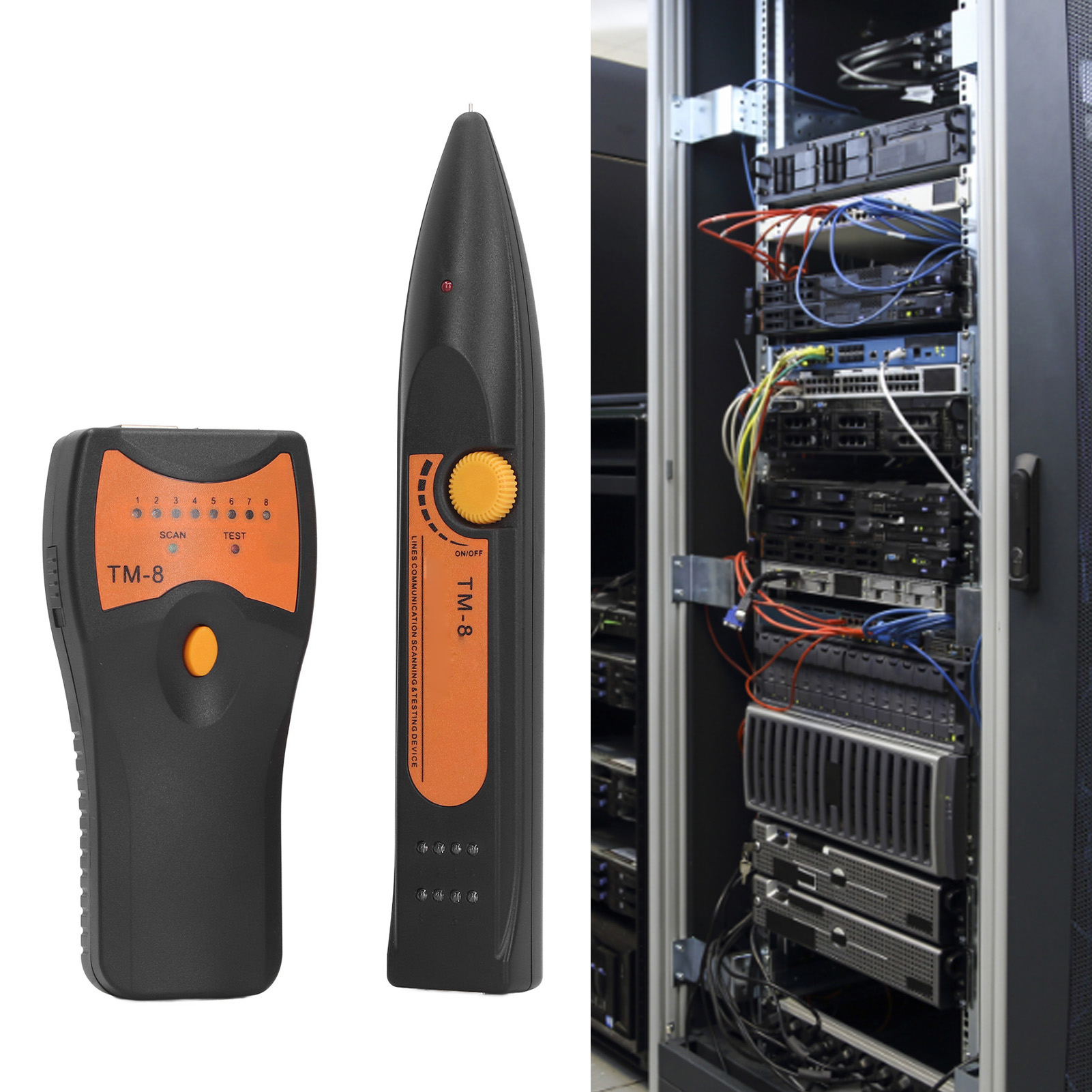 Tm-8 Netzwerk-/telefonkabeldetektor, Rj45-tester, Rj11-kommunikationskabelsuchgerät, Kabelvergleichswerkzeug, Kabelsuchgerät