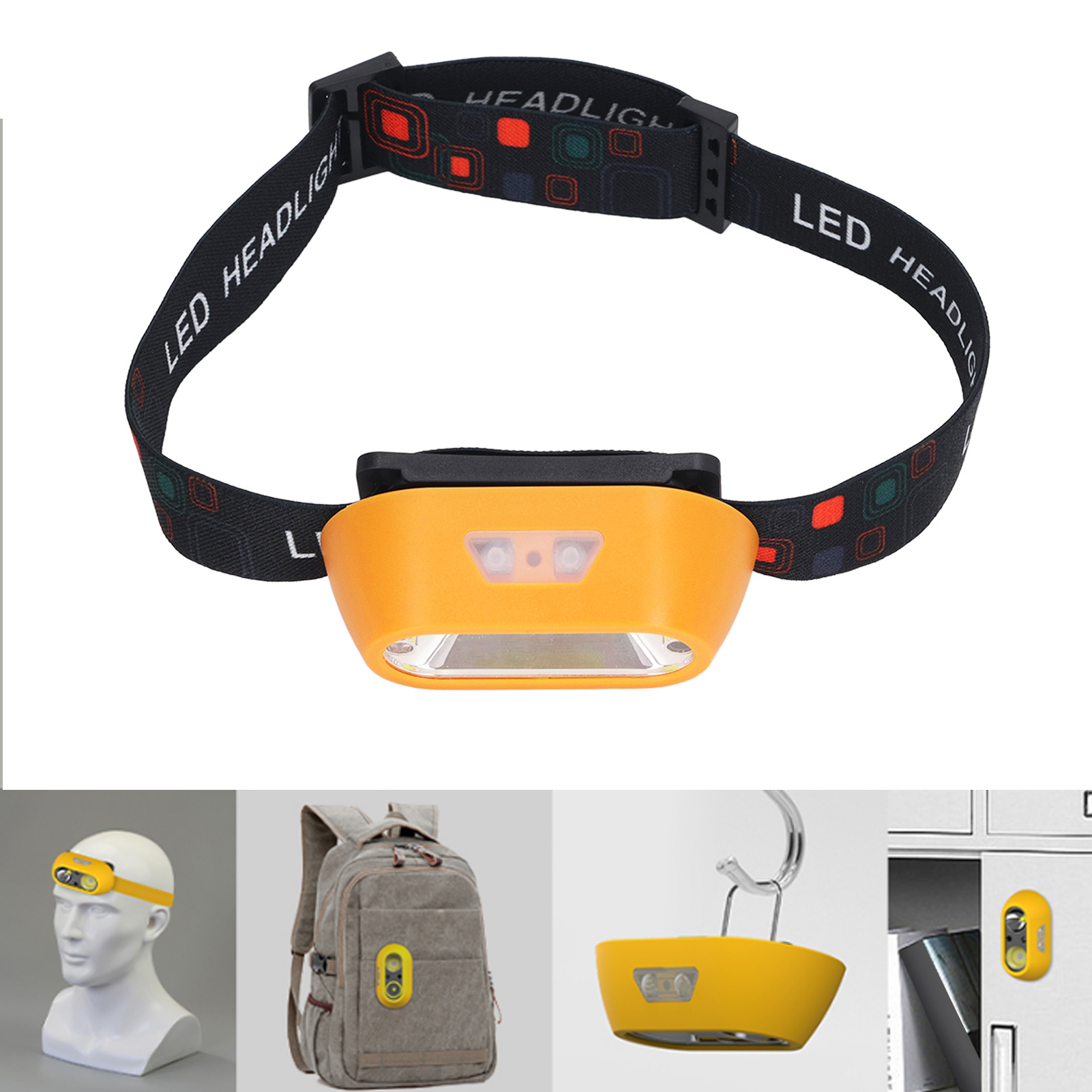 Multifunktionale, Per Usb Aufladbare Stirnlampe, Tragbare Stirnlampe, Beleuchtung Und Wartung Inklusive, Mit Rotem Warnlicht Und Magnetverschluss.