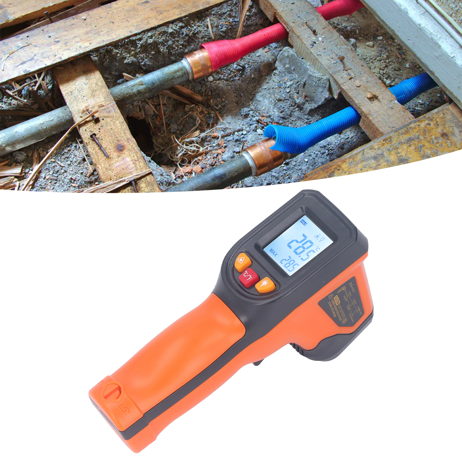 Infrarot-thermometer -50400℃, Hand-heißluftpistole, Industriethermometer Für Öl