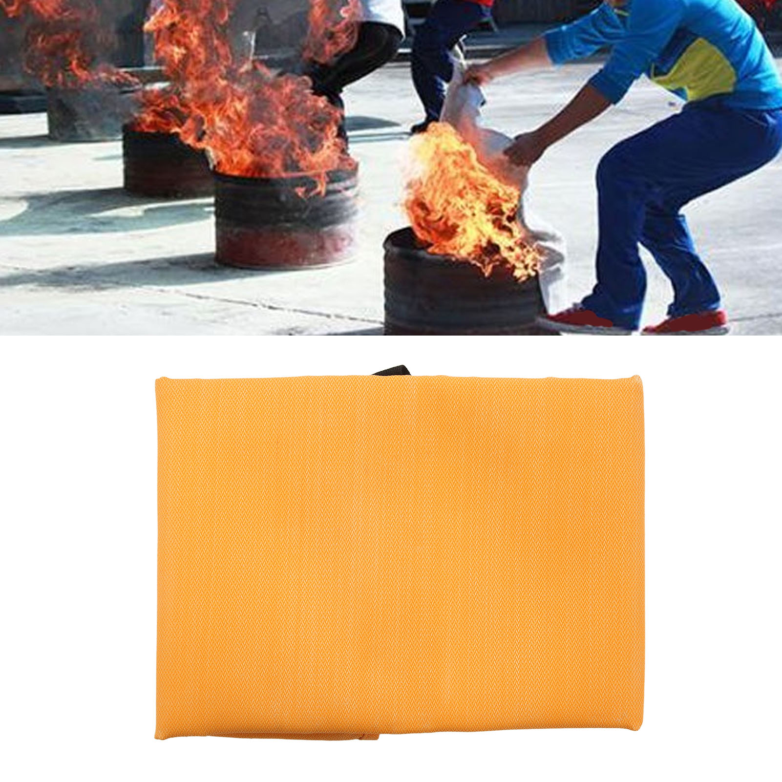 Feuerlöschdecke Aus Silikon Und Fiberglas, 1,2 M X 1,2 M, Orange, Für Brandschutzkonferenzen.