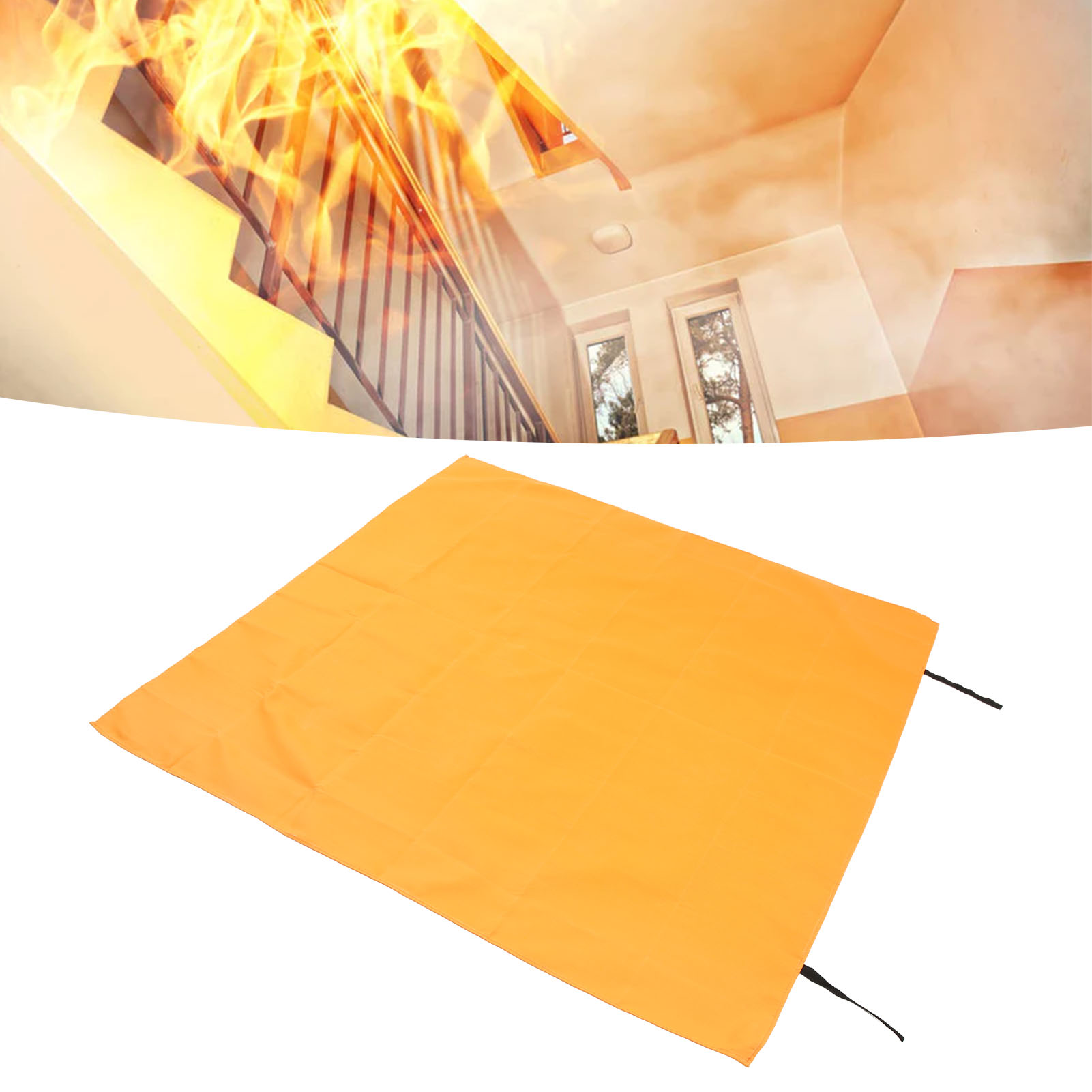 1,5 M X 1,5 M Große Orangefarbene Feuerlöschdecke Aus Fiberglas Und Silikon Für Brandschutzkonferenzen