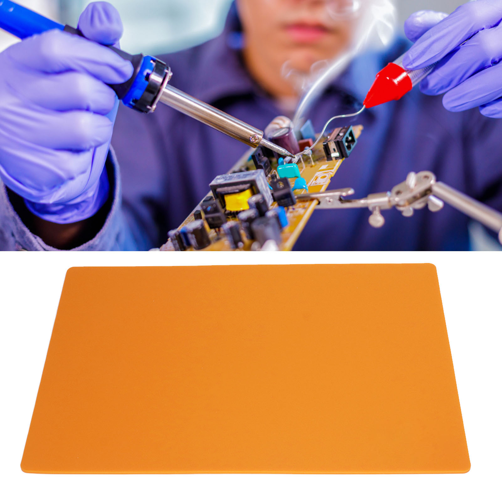 Orange Silikon-wärmedämmmatte Zur Reparatur Industrieller Elektronischer Leiterplatten (500 X 350 X 5 Mm).