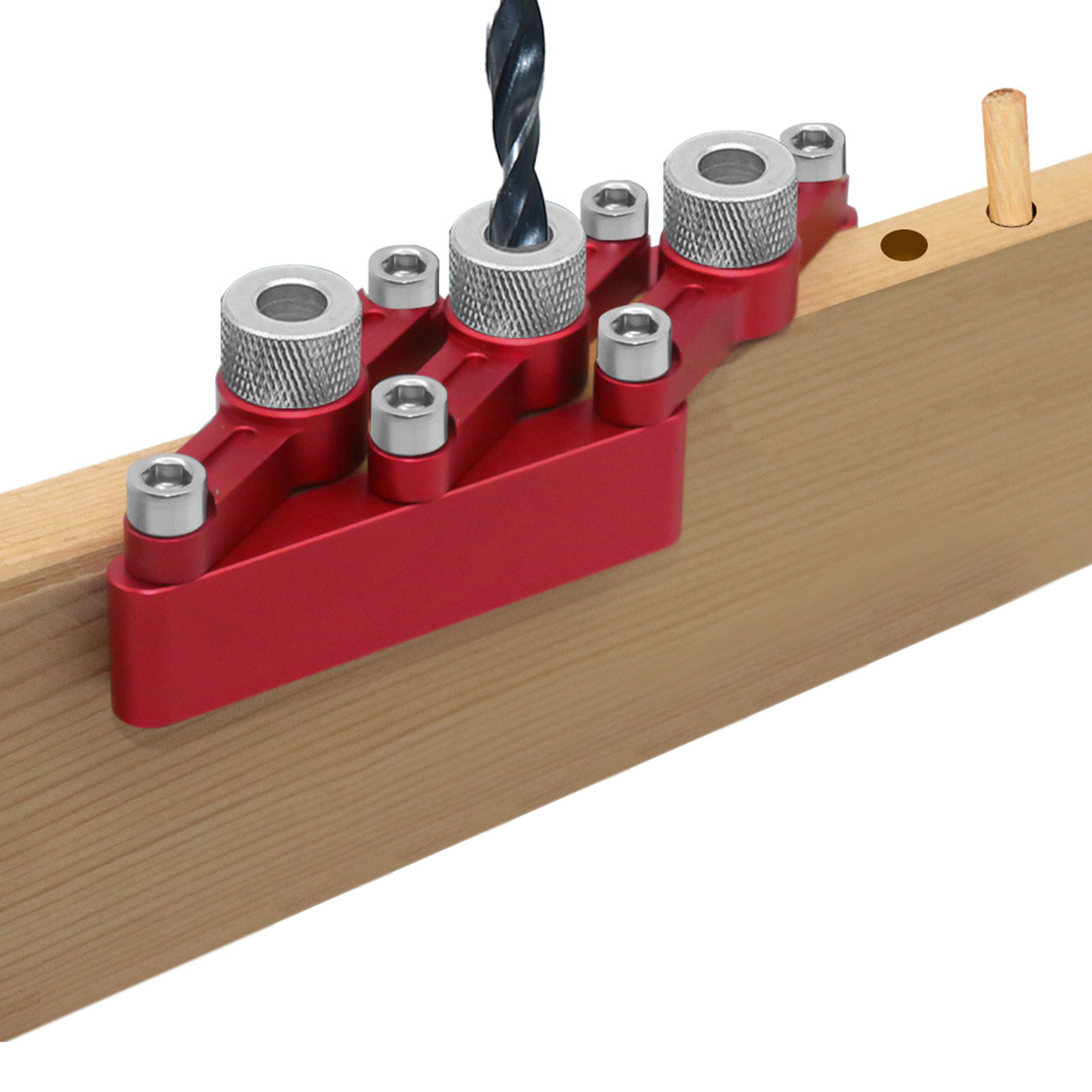 3-in-1-werkzeug Für Die Holzbearbeitung: Selbstzentrierende Lochsäge, 90°-geradlochbohrer Und Positionierwerkzeug.