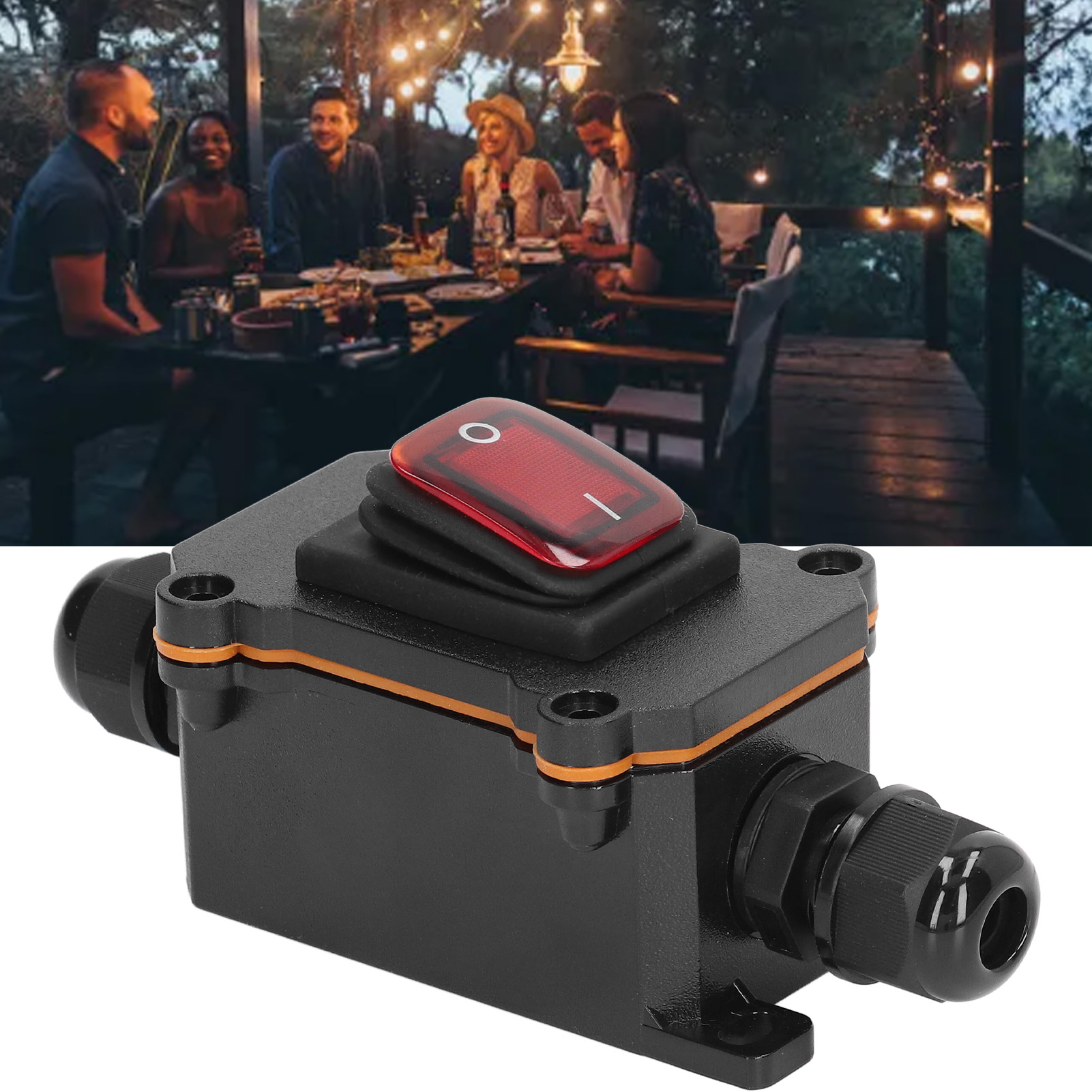 Dpst 250v 25a 4-poliger, 2-positionen-außen-wippschalter Mit Kipptaste, Doppelseitiger Drahteingang Und -ausgang, Ip65 Wasserdicht, Rote Ausführung.