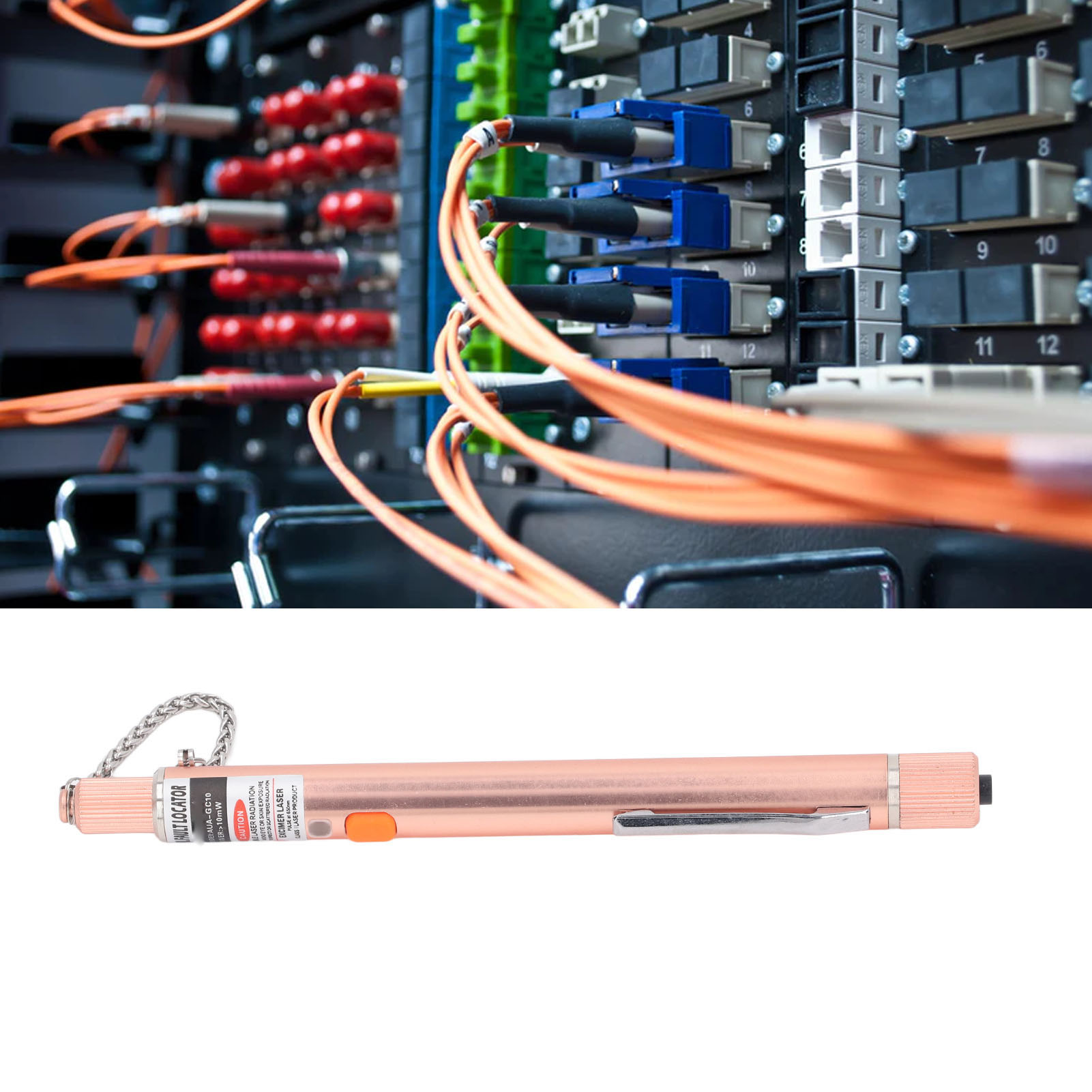 Aua-gc10 Rotlichtstift, Glasfaserbeleuchtung, Wiederaufladbares Goldmodell, 10 Km Reichweite