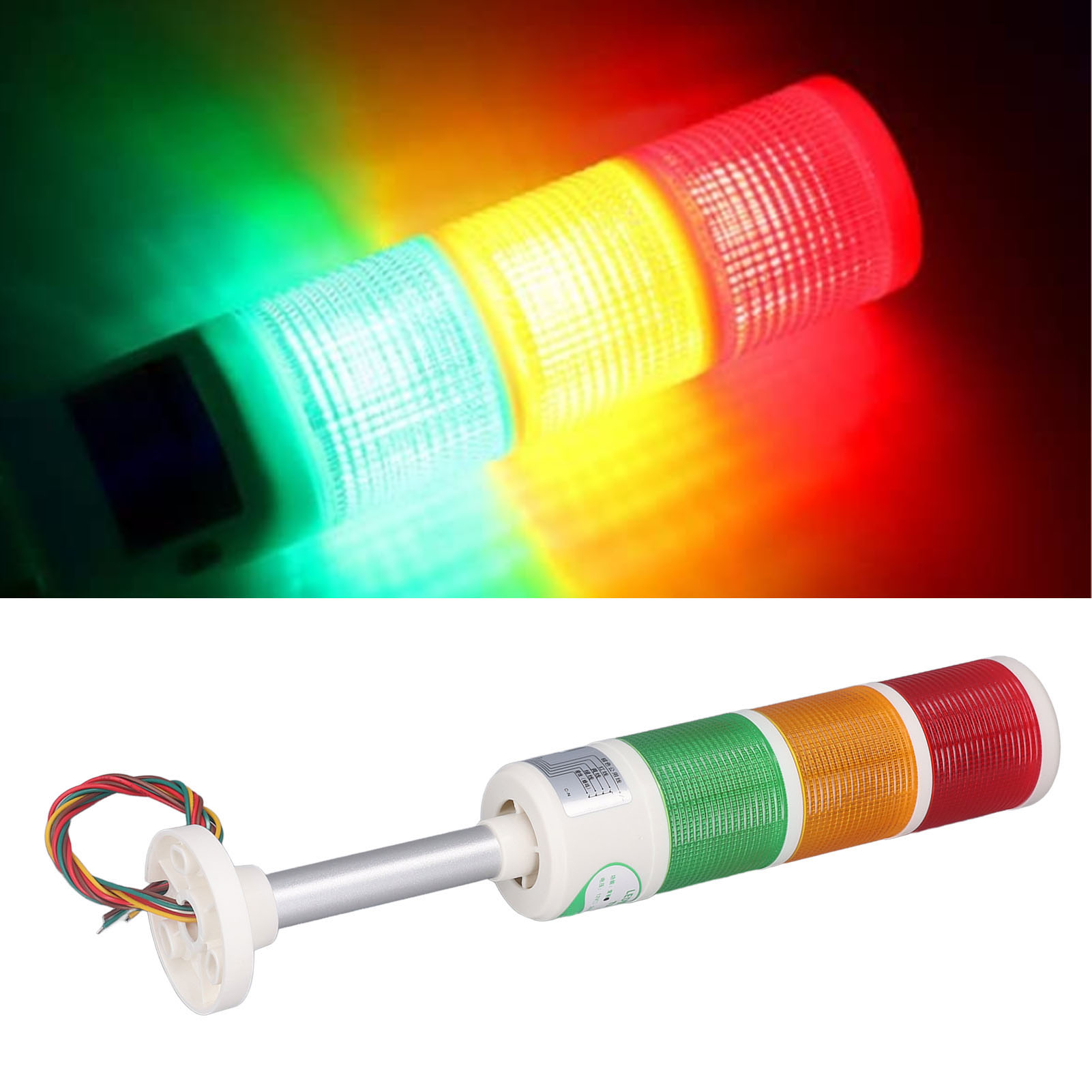 Led-signalanzeigeleuchte, Akustische Und Optische Alarmleuchte, Blinkende Betriebsstörungsleuchte Für Werkzeugmaschinen, Mehrschichtige Warnleuchte, Dreifarbige Leuchte, 24 V.