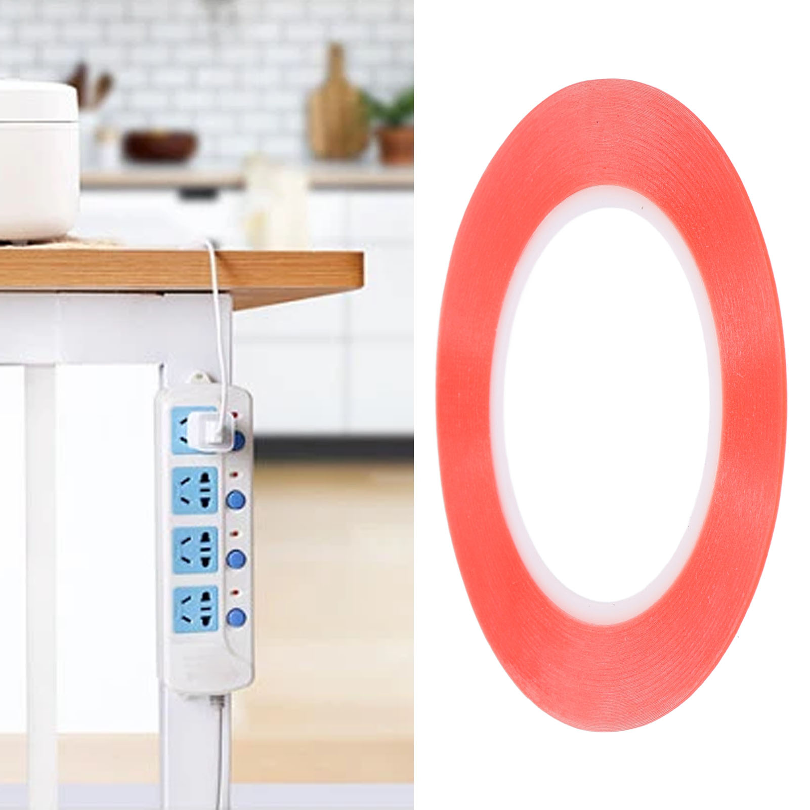 Rotes, Doppelseitiges Pet-klebeband, Repositionierbar, Verkauft In Packungen Mit 10 Stück, 1 Mm.