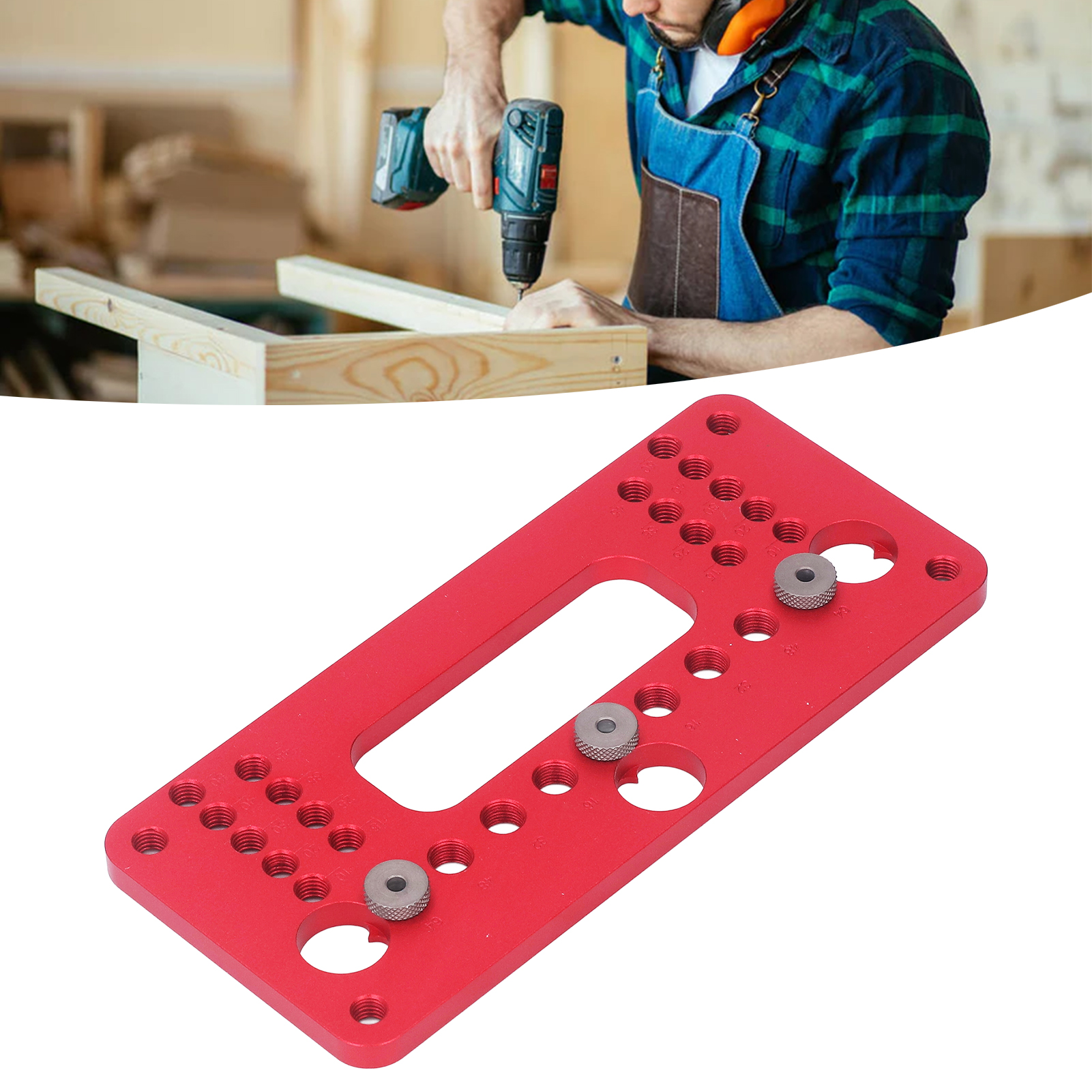 Satz Bohrschablonen Für Die Holzbearbeitung (diy), Für Türen Und Schränke, Zum Anbringen Von Griffen Und Zum Festlegen Des Abstands Von Taschenlöchern.