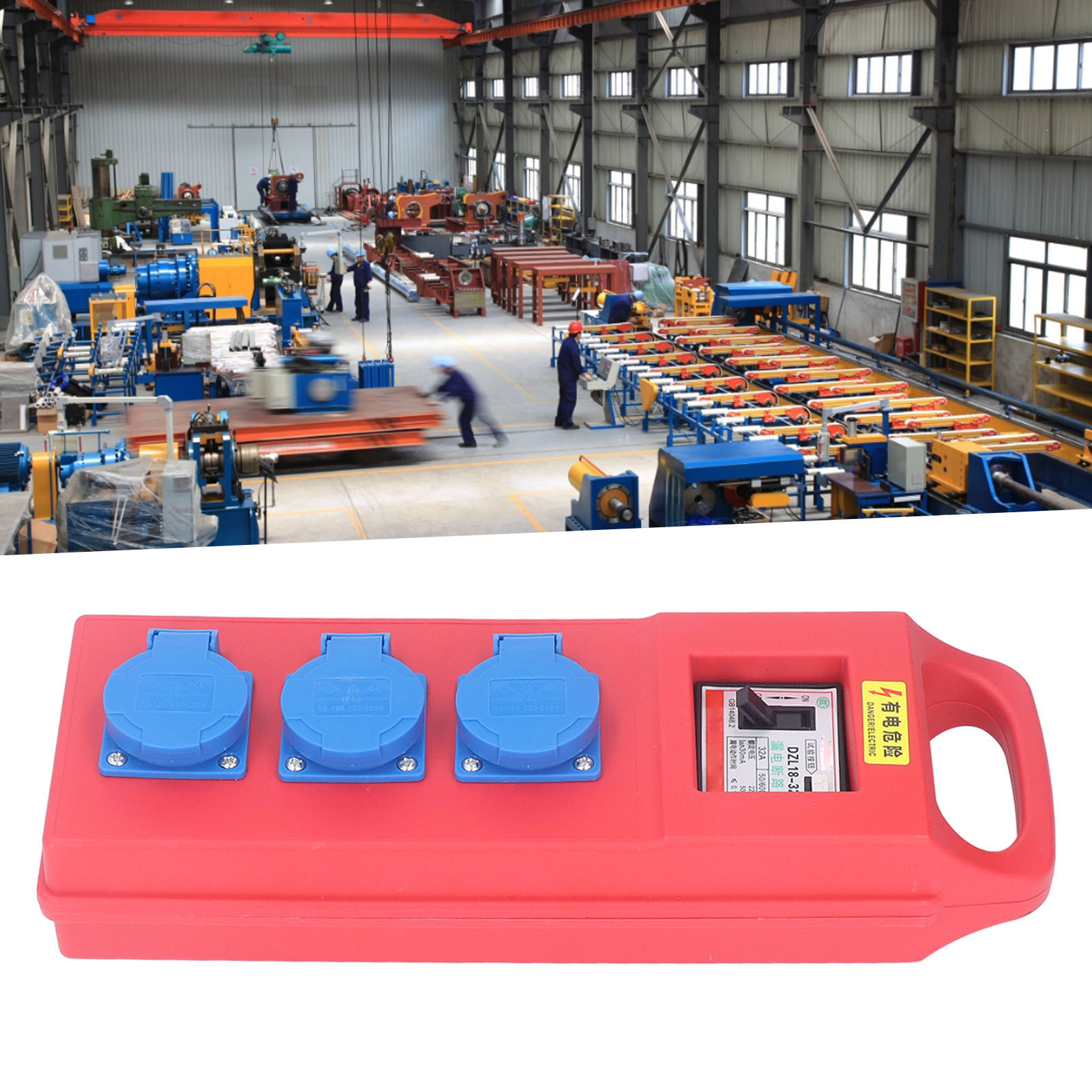 Tragbarer Dreiloch-elektroverteilerkasten Für Temporäre Elektroverteiler Auf Baustellen, Schutzart Ip54, 200-250 Vac.