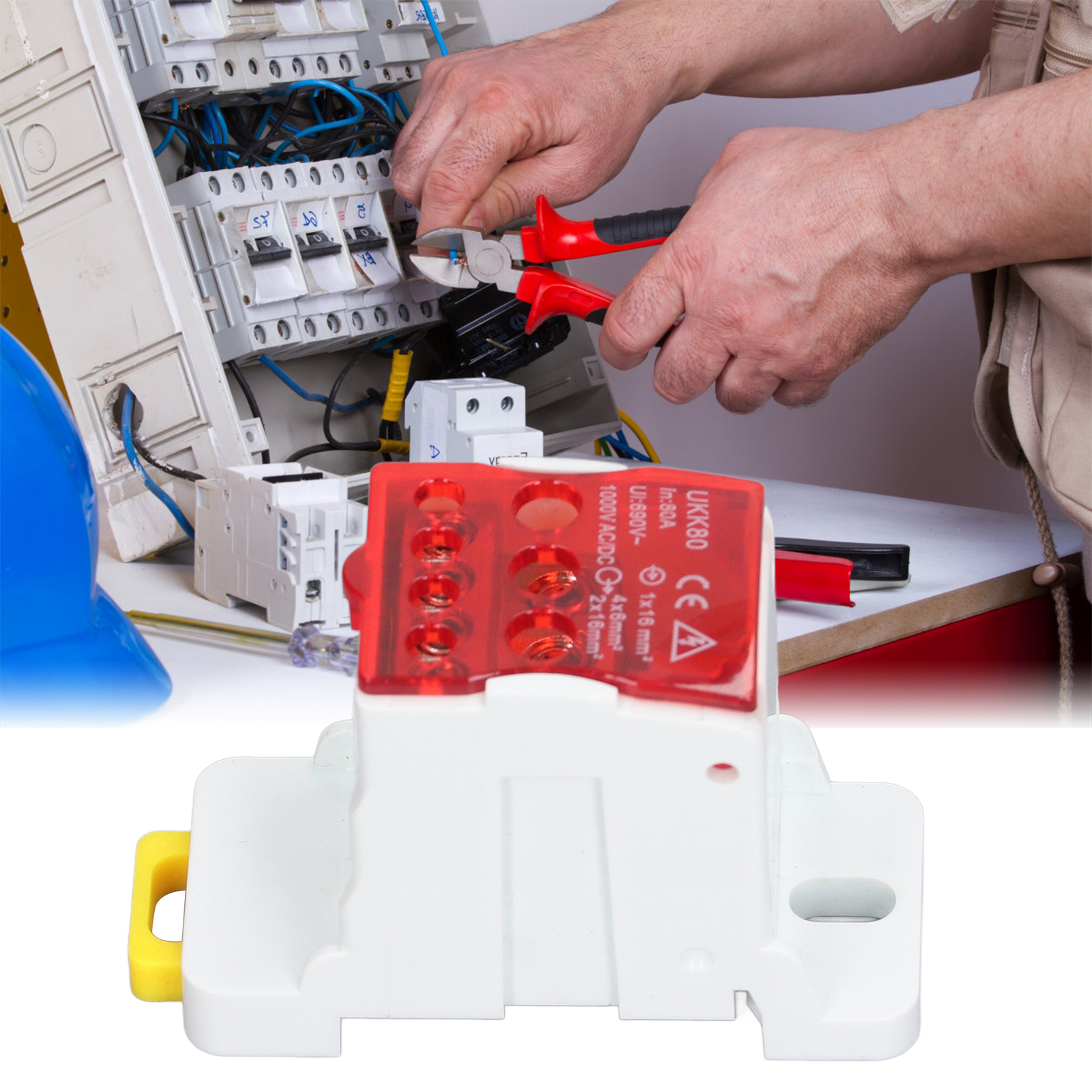 Ukk80 C45 Einpolige Schienenanschlussdose, Verbindbarer Abzweigschalter, 690 V 80 A, Rot