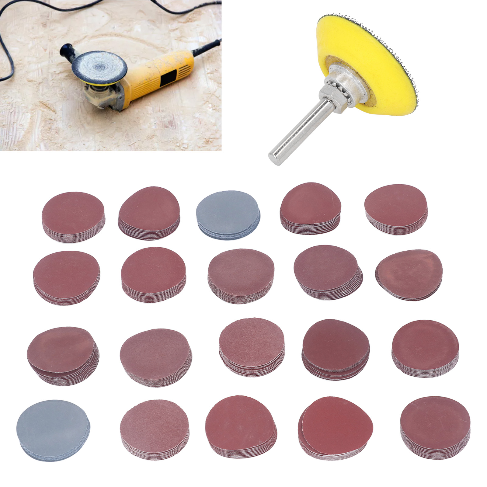 Set Aus 50-mm-schleifpapier Mit Beflockung, Set Aus 203 Polierscheiben