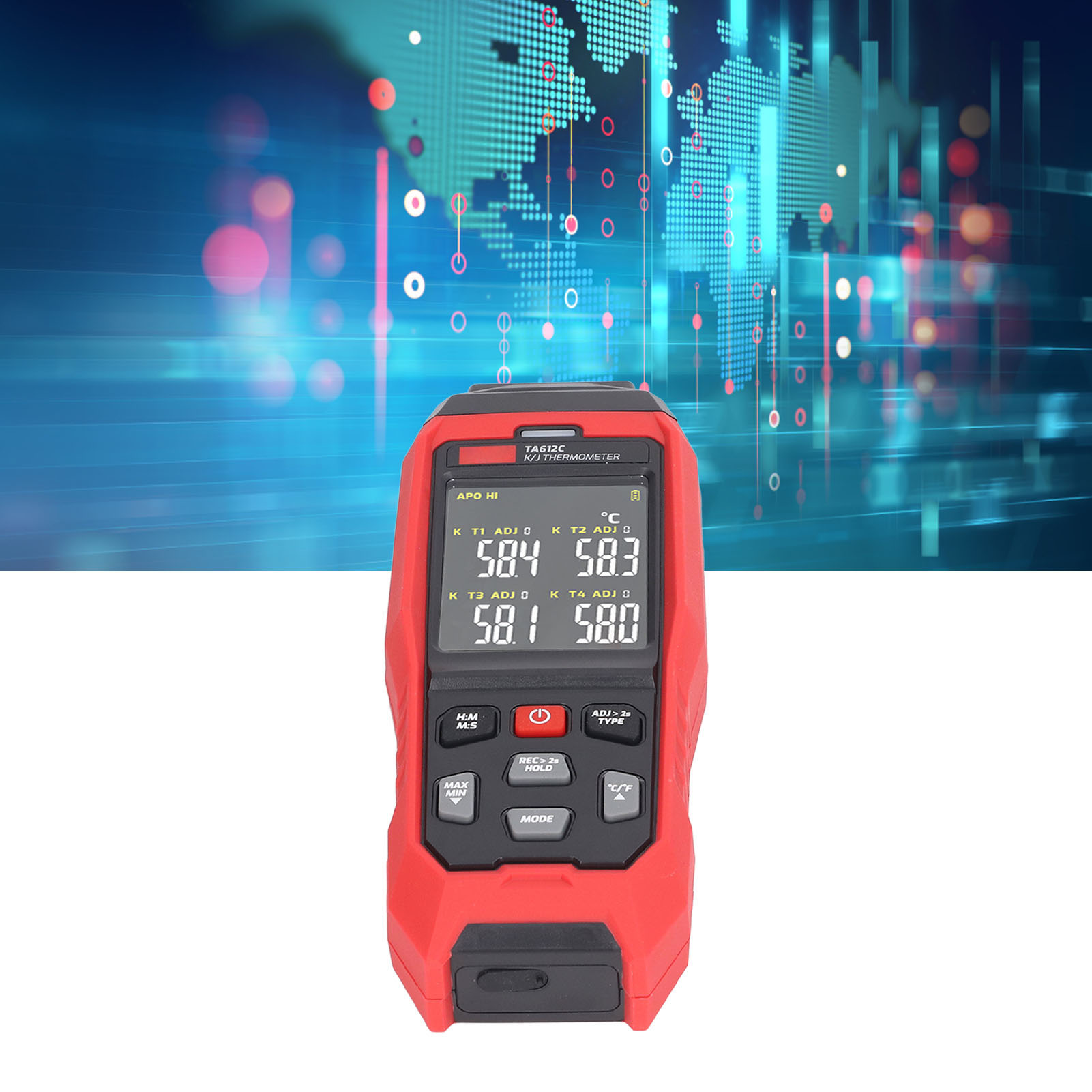 Ta612c Thermometer, Vierkanal-kontaktthermometer, Temperaturmessgerät Mit Thermoelementsonde Typ K