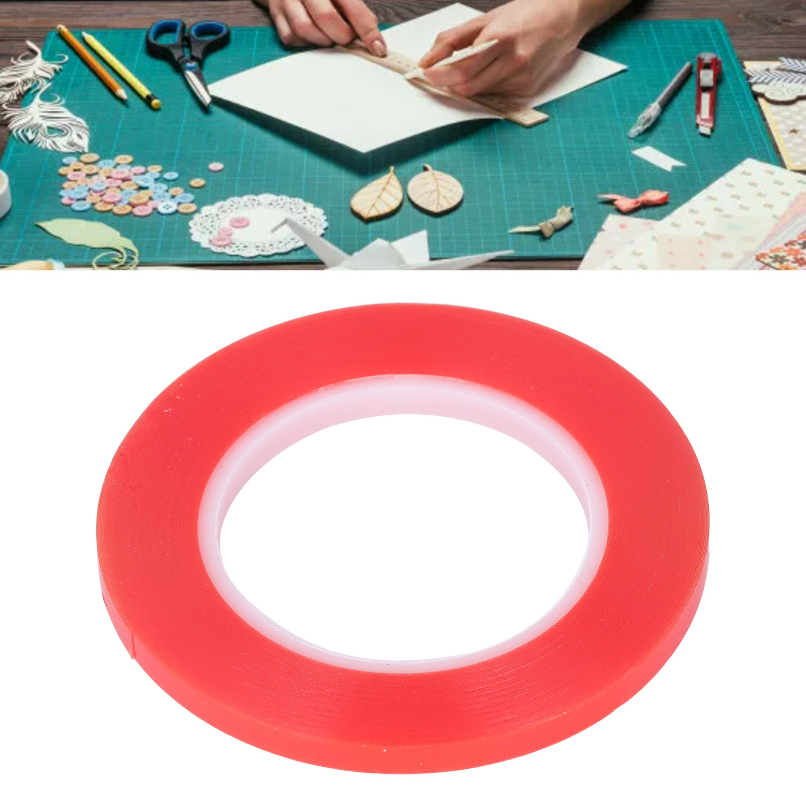 Rotes, Doppelseitiges Pet-klebeband, Repositionierbar, 15 Mm
