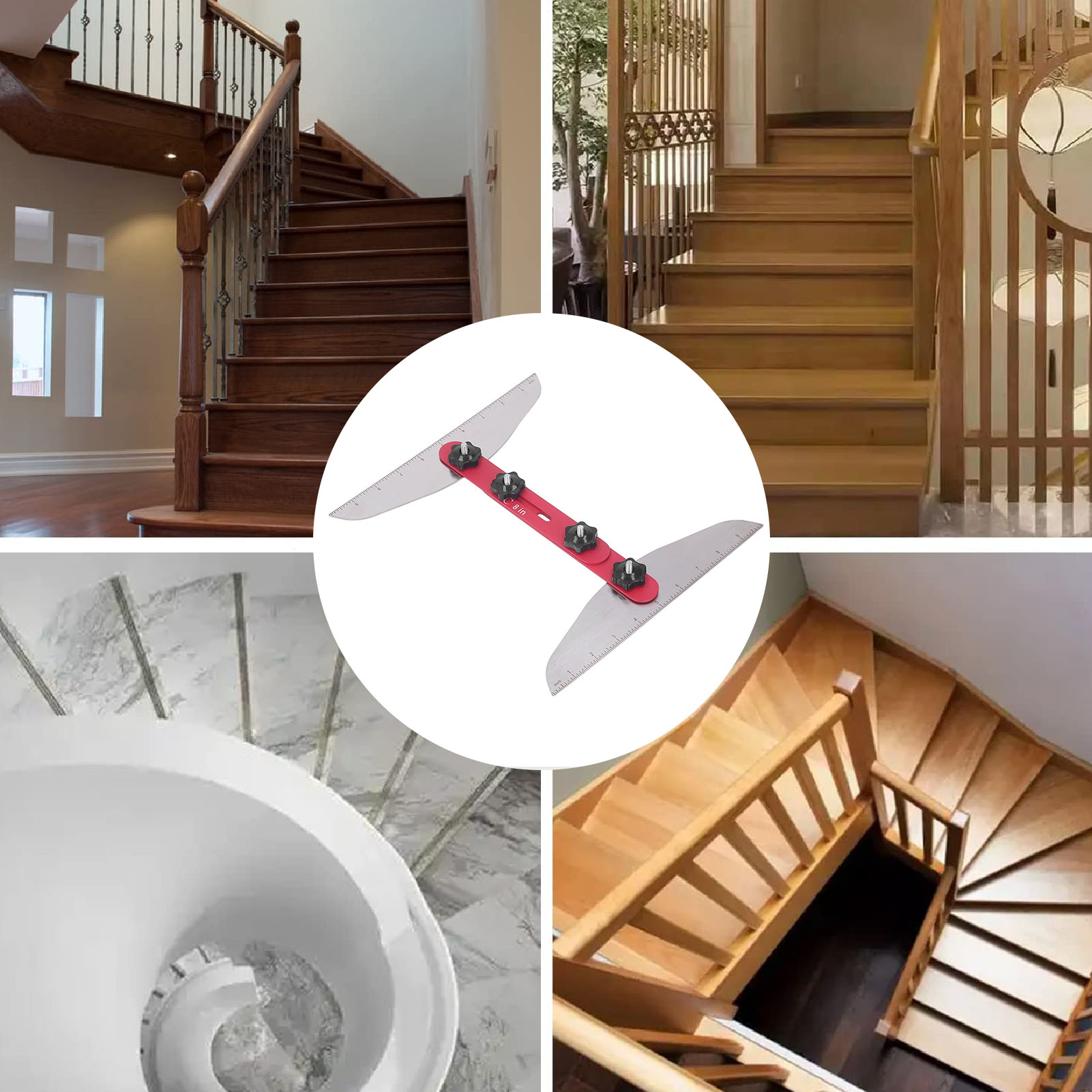 Multifunktionales Treppenlineal, Treppenstufen-messwerkzeug, Treppenklemme Zum Markieren Von Treppen, Setzstufen, Regalen Und Zum Schneiden Von Gipskartonplatten.