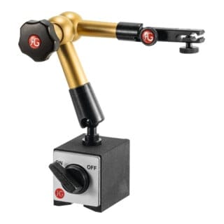 Hydraulisches Magnet-Messstativ (mit Fuß) mit mechanischer Feineinstellung am Uhrenhalter, Ausladung: 220 mm - HG