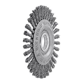 Lessmann ® - Lessmann Schmale Rundbürste gerade, Stahldraht 0,50 mm, Bürsten-⌀xBohrungs-⌀ 115X22 mm