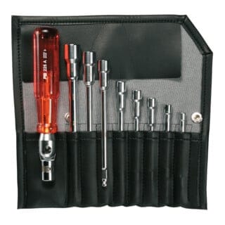 PB Swiss Tools Steckschlüssel-Sortiment, 9-teilig mit Umklappgriff im Etui, Anzahl Teile: 9 9 Stk