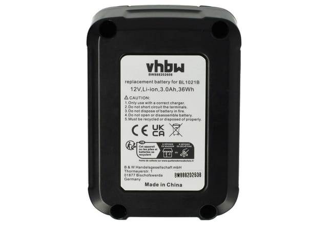 Vhbw - Akku kompatibel mit Makita 12V max cxt, CG100, CG100D, CG100DSYEX Elektrowerkzeug (3000 mAh, Li-Ion, 12 v, 3 Zellen)