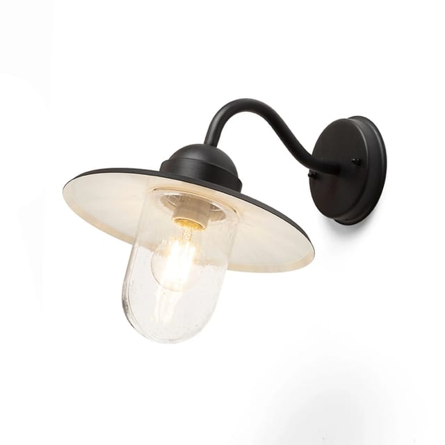 Rendl Light - Wandleuchte beacon schwarz strukturiertes Glas 230V E27 60W IP44