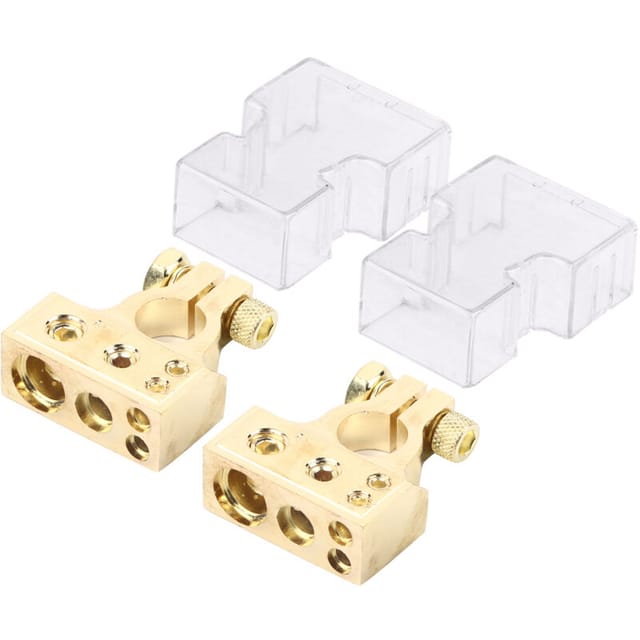 Batterieanschluss, Paar Positiver Und Negativer Batterieanschlüsse Für Kfz-batterieanschluss Für 0/1 2 4 8 Awg-grenzwerte [gold]
