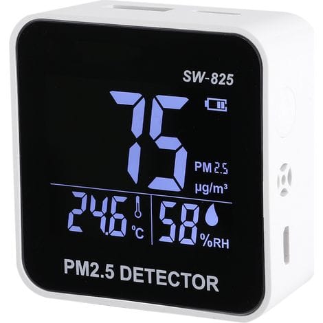 Sndway Digitaler Led-luftqualitätsmonitor Mit Pm2,5- Und Temperatur-/feuchtigkeitsdetektor