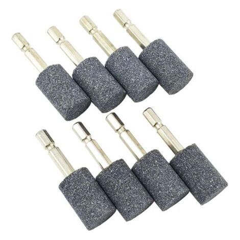 8 Meules Abrasives Cylindriques 20 Mm À Tige Hexagonale 1 4 Pouce Pour Perceuse Outil Rotatif