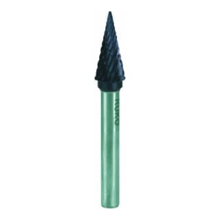 Hartmetall-Frässtift skm ø 12 mm Kopflänge 25 mm Schaft-Ø 6 mm TiCN Verzahnung kvz 4 - 116038TC - Ruko