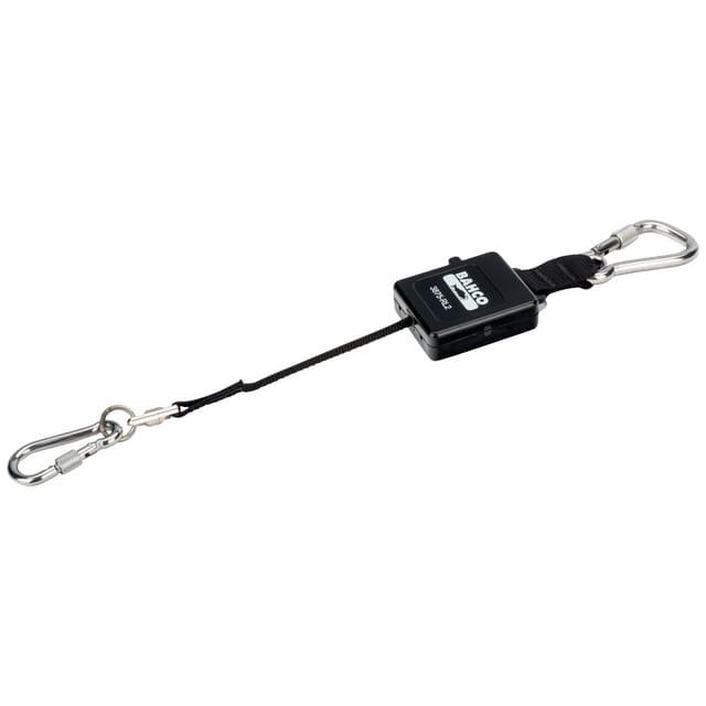 Bahco Einziehbare Absturzsicherungsleine mit fest montiertem Karabiner, 1 kg, 1 m