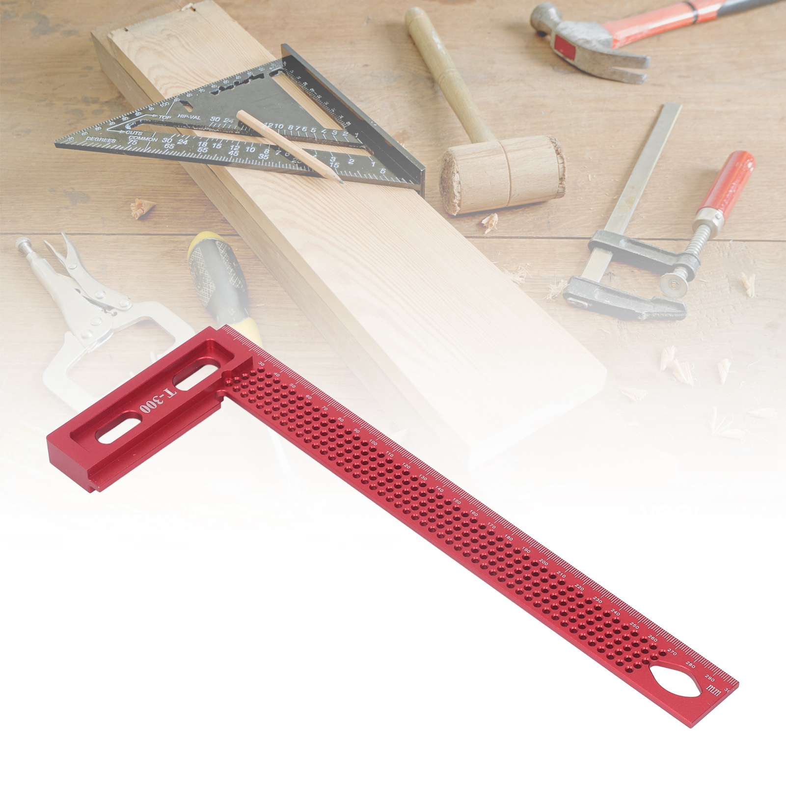 Winkelmesser Aus Aluminiumlegierung, 300 Mm Durchmesser, Für Holzbearbeitung, Präziser Rechteckiger Winkelmesser