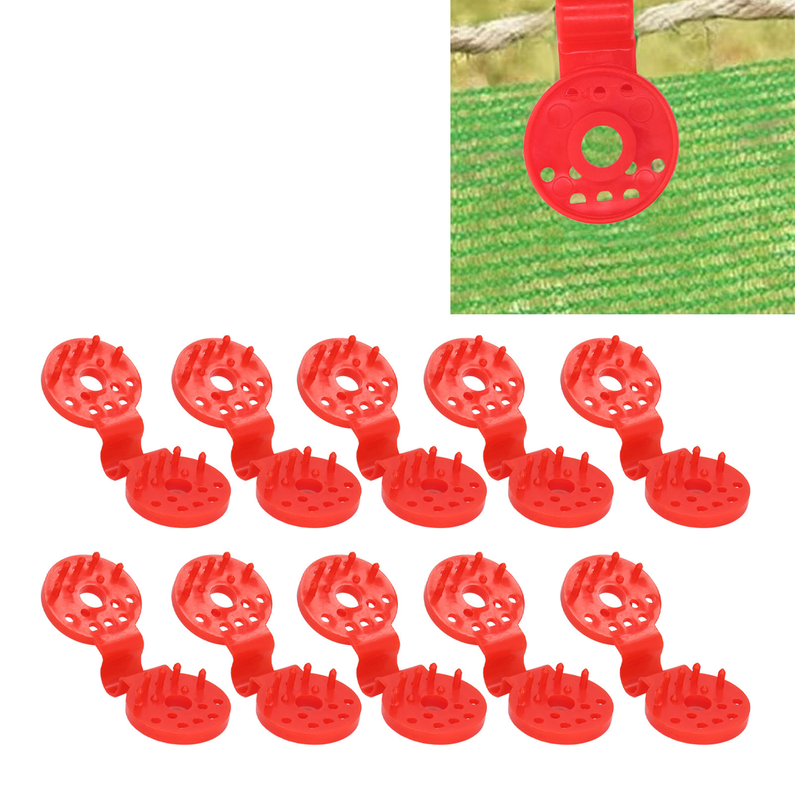 100 Stück Clips, Haken, Schlaufen Und Befestigungselemente Für Schattierungsnetze (rot)