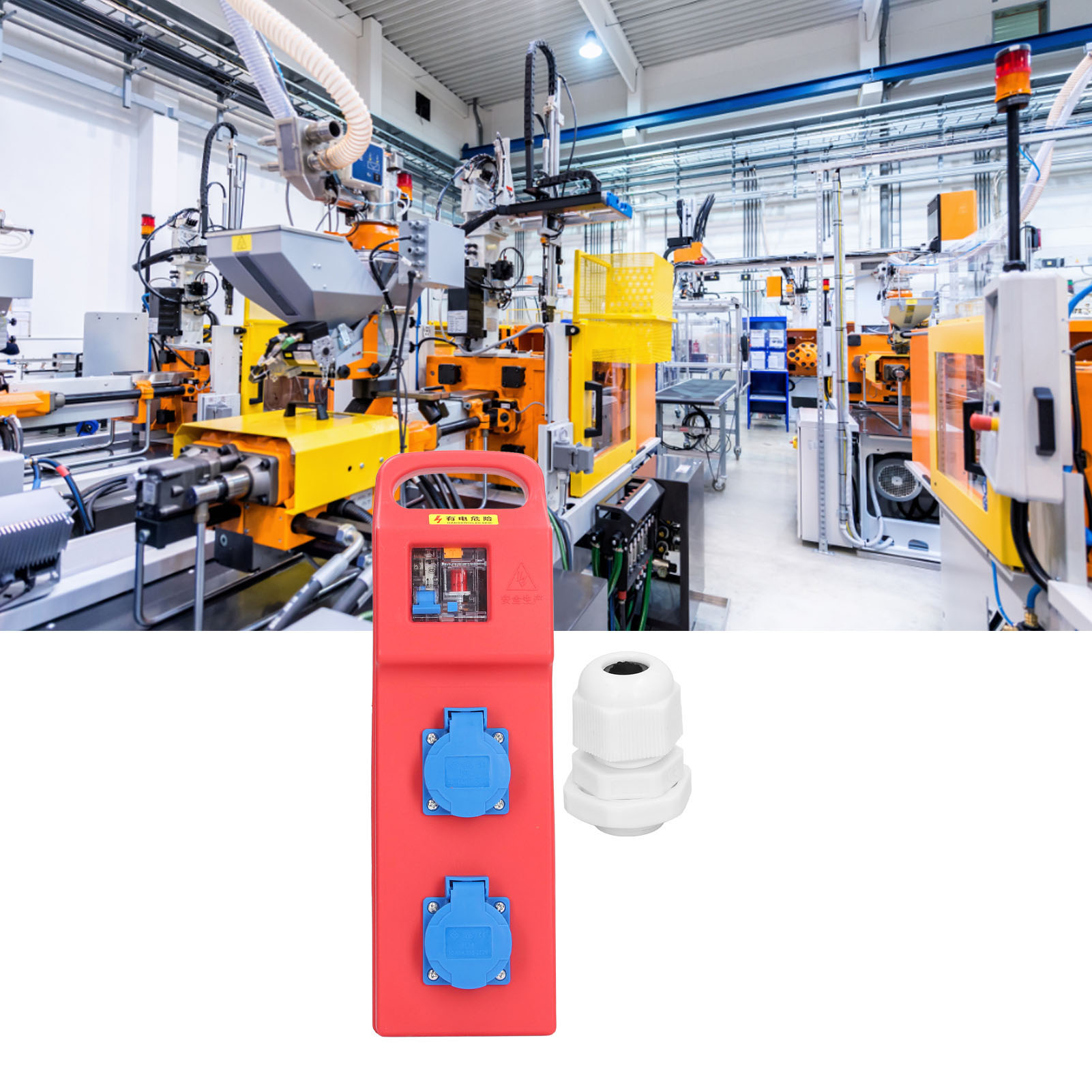 Fehlerstromschutzschalter Dz47, Zweipolige Dreipolige Steckdose, Tragbares Elektrogehäuse, Temporäres Elektrogehäuse Für Baustellen, Schutzart Ip54, 200–250 V Ac