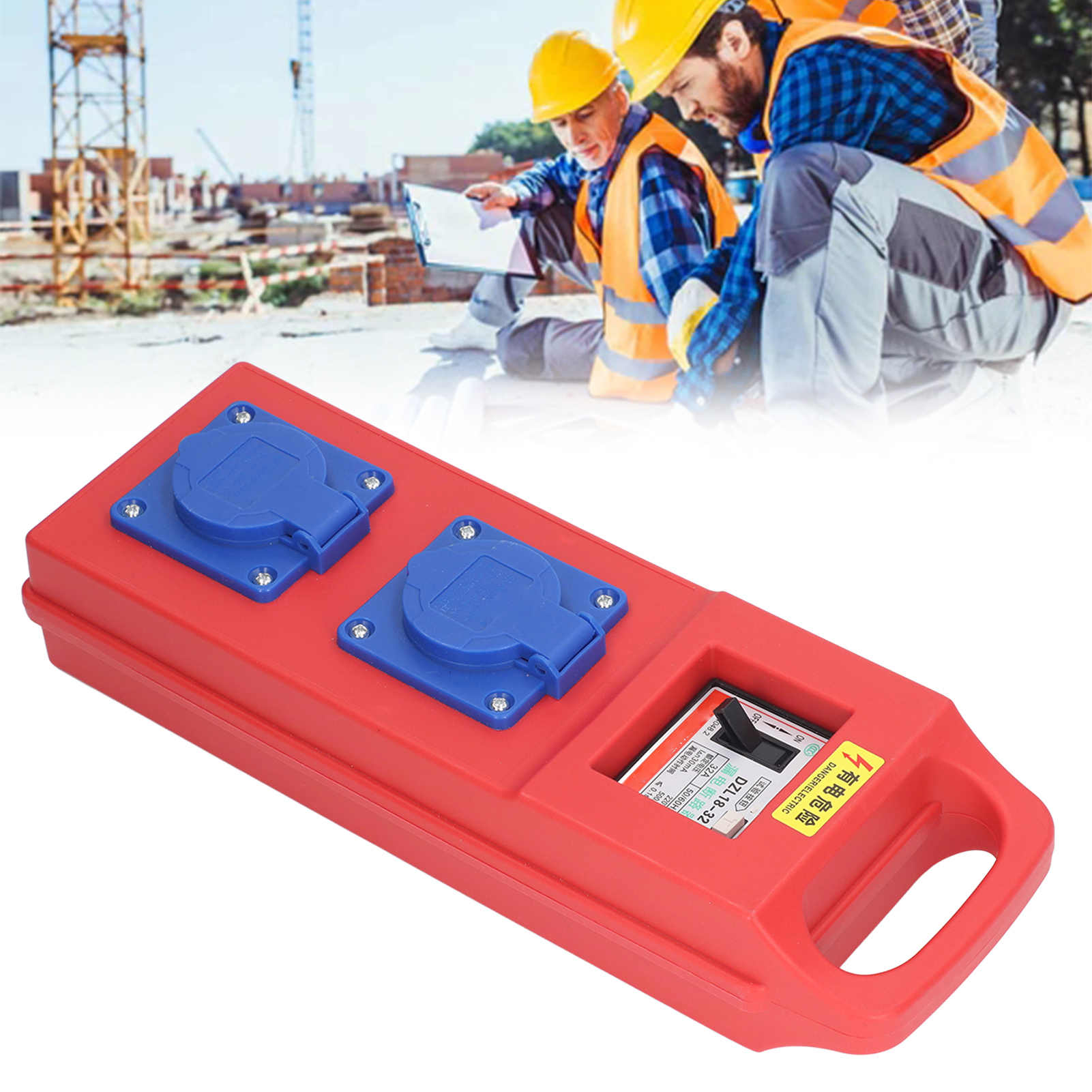 Industrielles Tragbares Netzteil Mit Zwei Ausgängen Und Dreipoliger Steckdose, Temporäre Stromversorgung Für Baustellen, Schutzart Ip44, 220-250 V Ac.