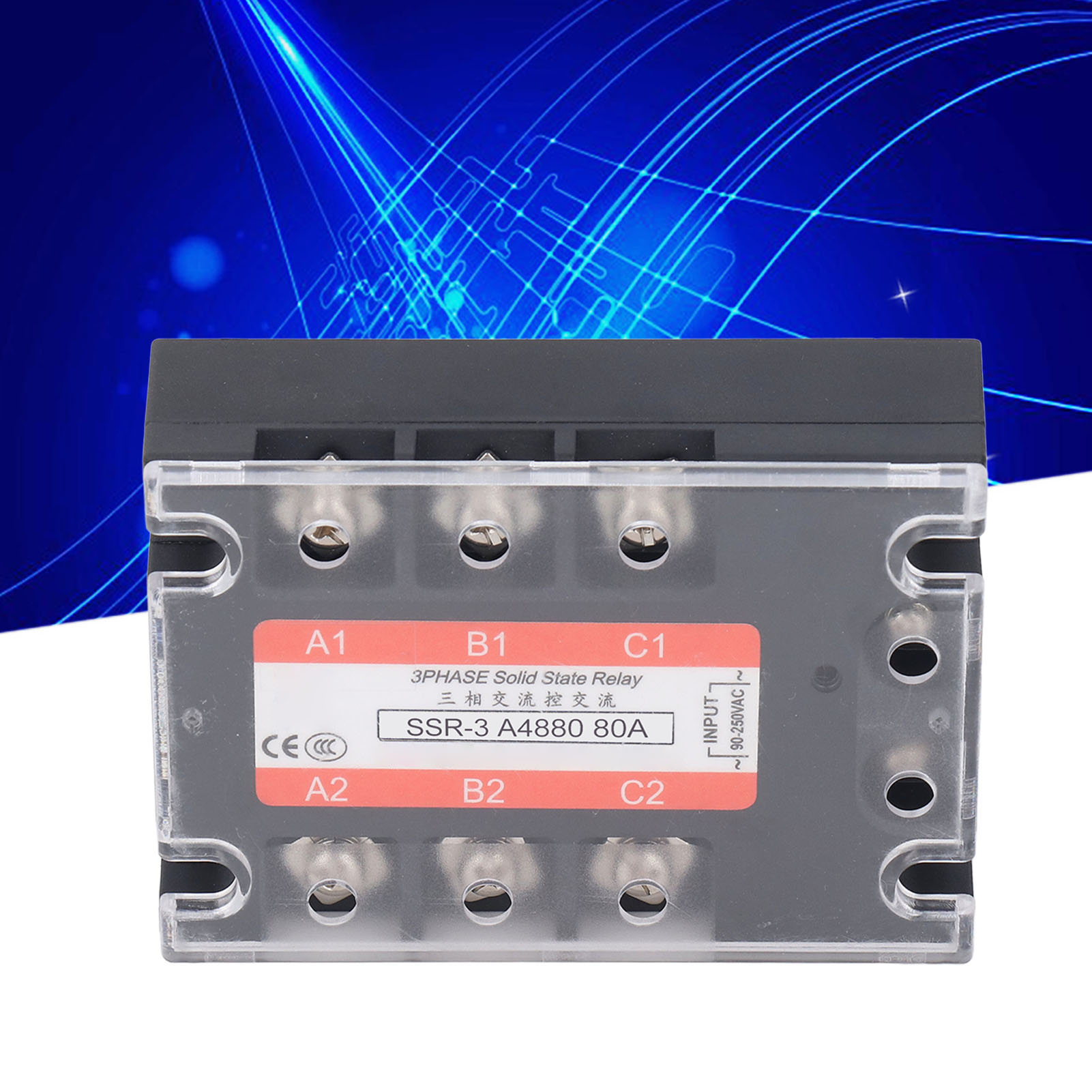 Dreiphasen-halbleiterrelais Ssr-3 A4880 80a Wechselstromsteuerung Für 480v Wechselstrom.
