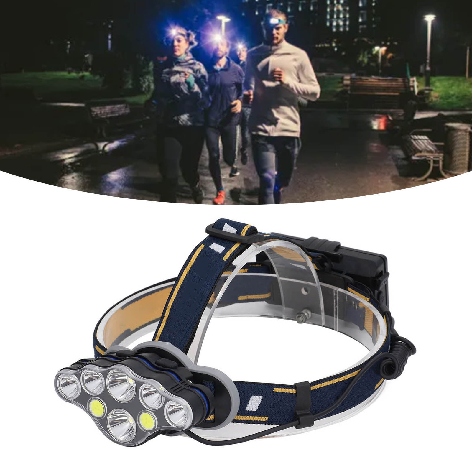 Td076 Octa-core-stirnlampe Mit Ladeanschluss, Outdoor-arbeitsstirnlampe Mit Großer Reichweite