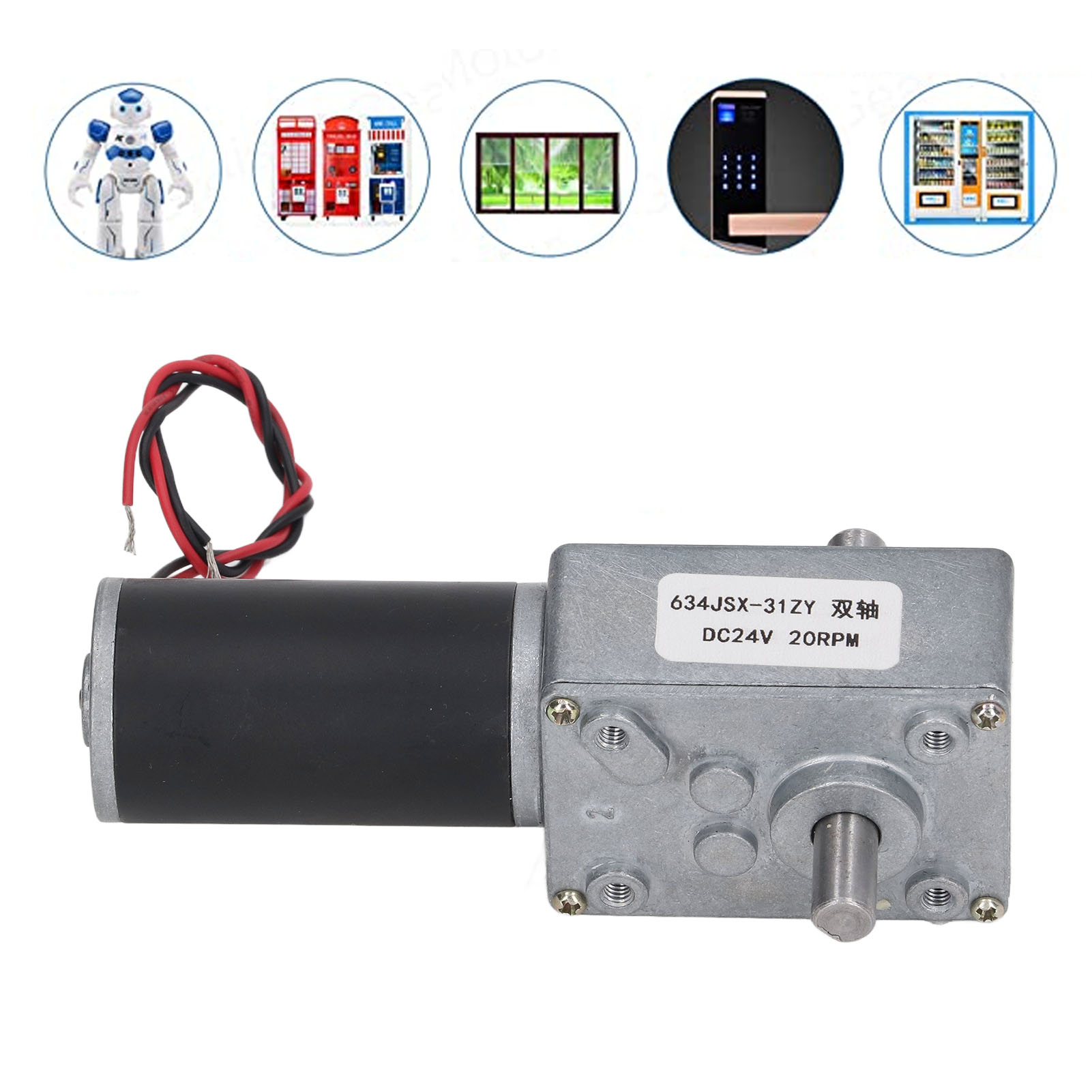 634jsx-31zy Getriebe-gleichstrommotor, 24 V Dc, Zweiwellenmotor, 20 U/min