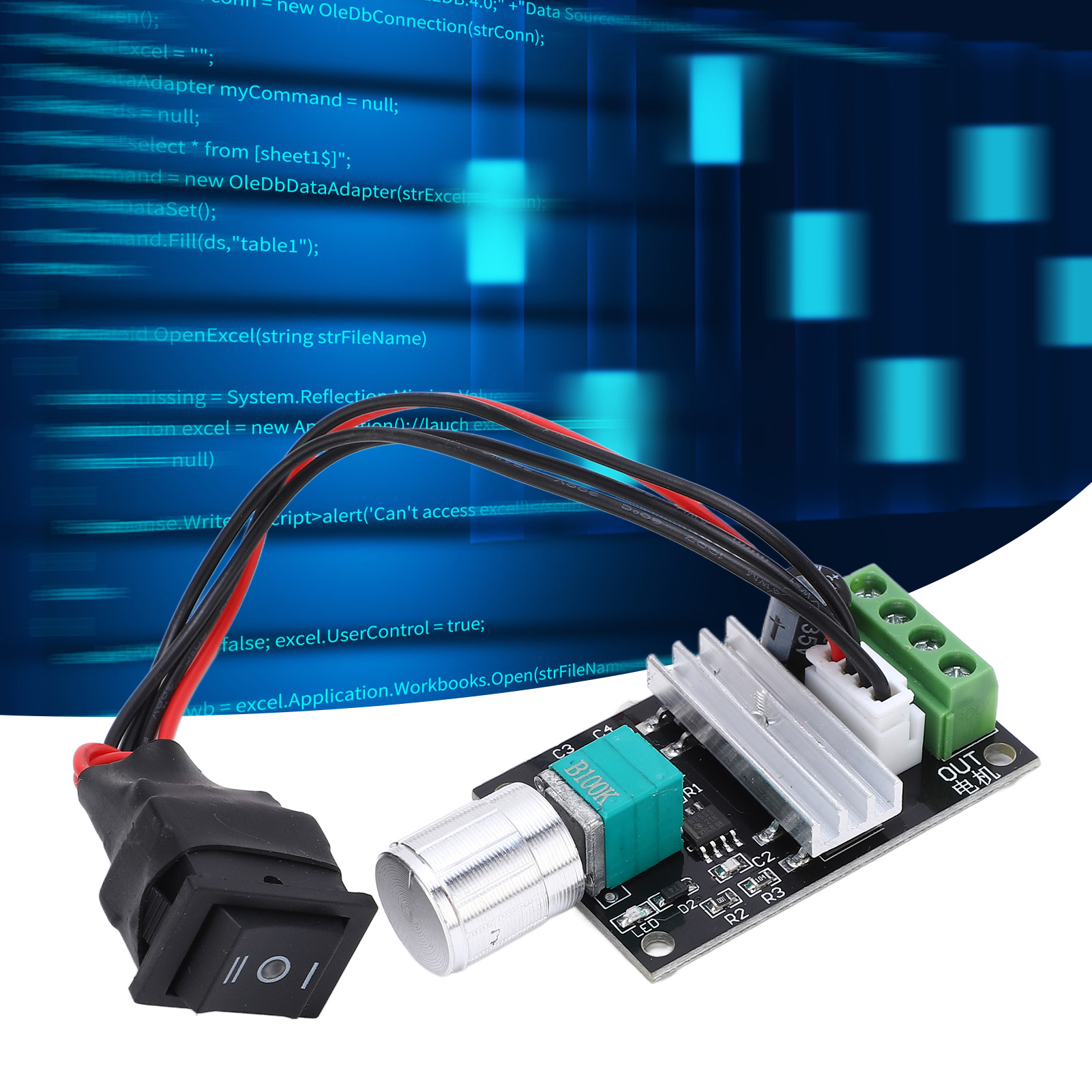 Pwm-gleichstrommotor-drehzahlregler 1203bb (6v, 12v, 24v, 3a) Mit Ein-/ausschalter.