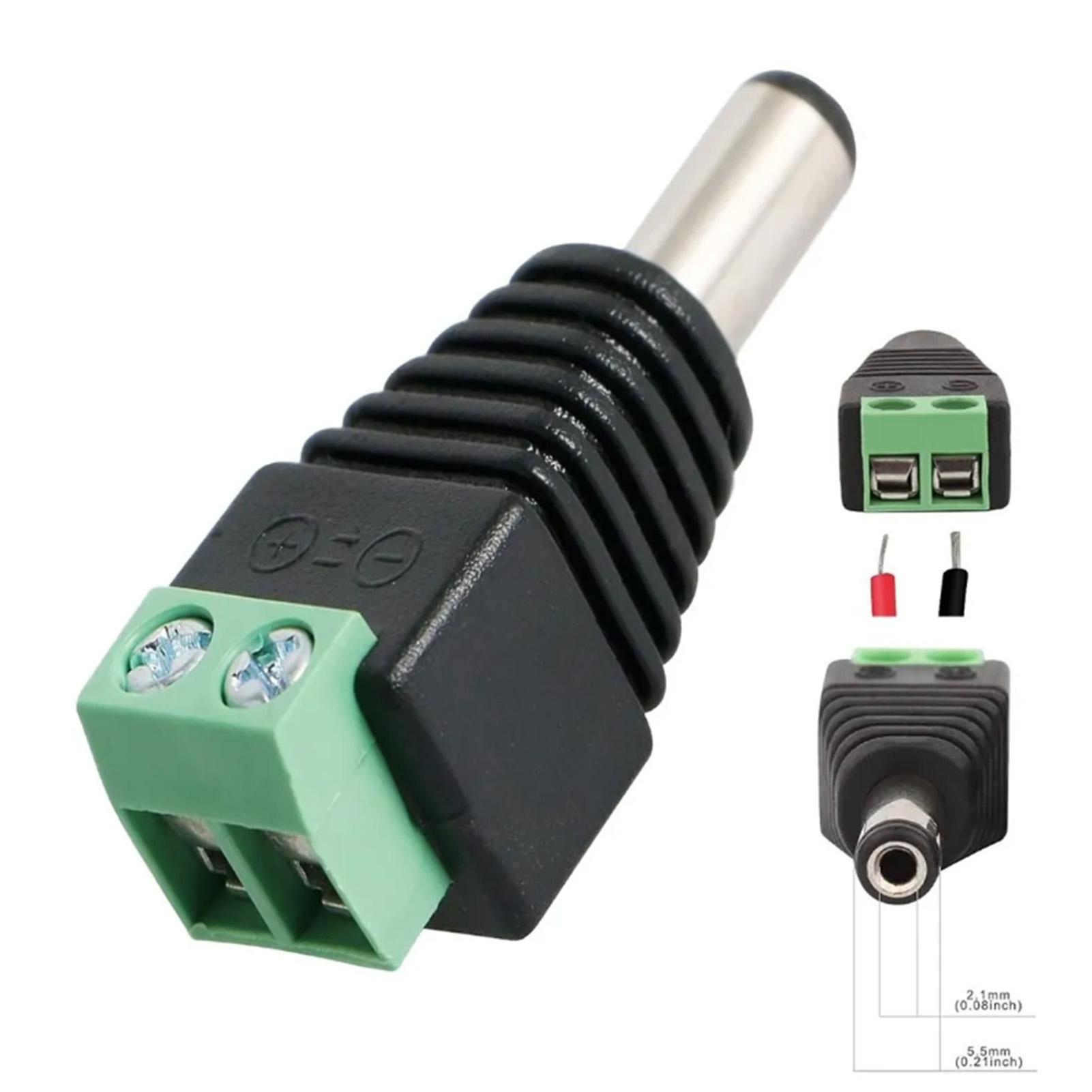 10 Dc-stecker, Dc-stecker (männlich), 2,1 Mm, Lötfreier Dc-adapteranschluss, 12-v-netzstecker Für Led-überwachung.