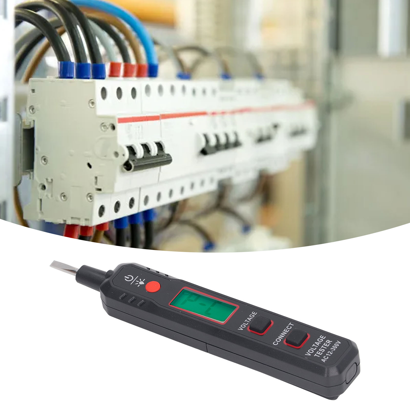 12v-300v Berührungsloser Und Kontaktbehafteter Spannungsprüfer, Ncv-spannungsprüfer, Prüfgerät Für Stromführende/neutrale Leiter, Elektrisches Prüfgerät Mit Lcd-bildschirm, Akustischem Alarm Und Draht