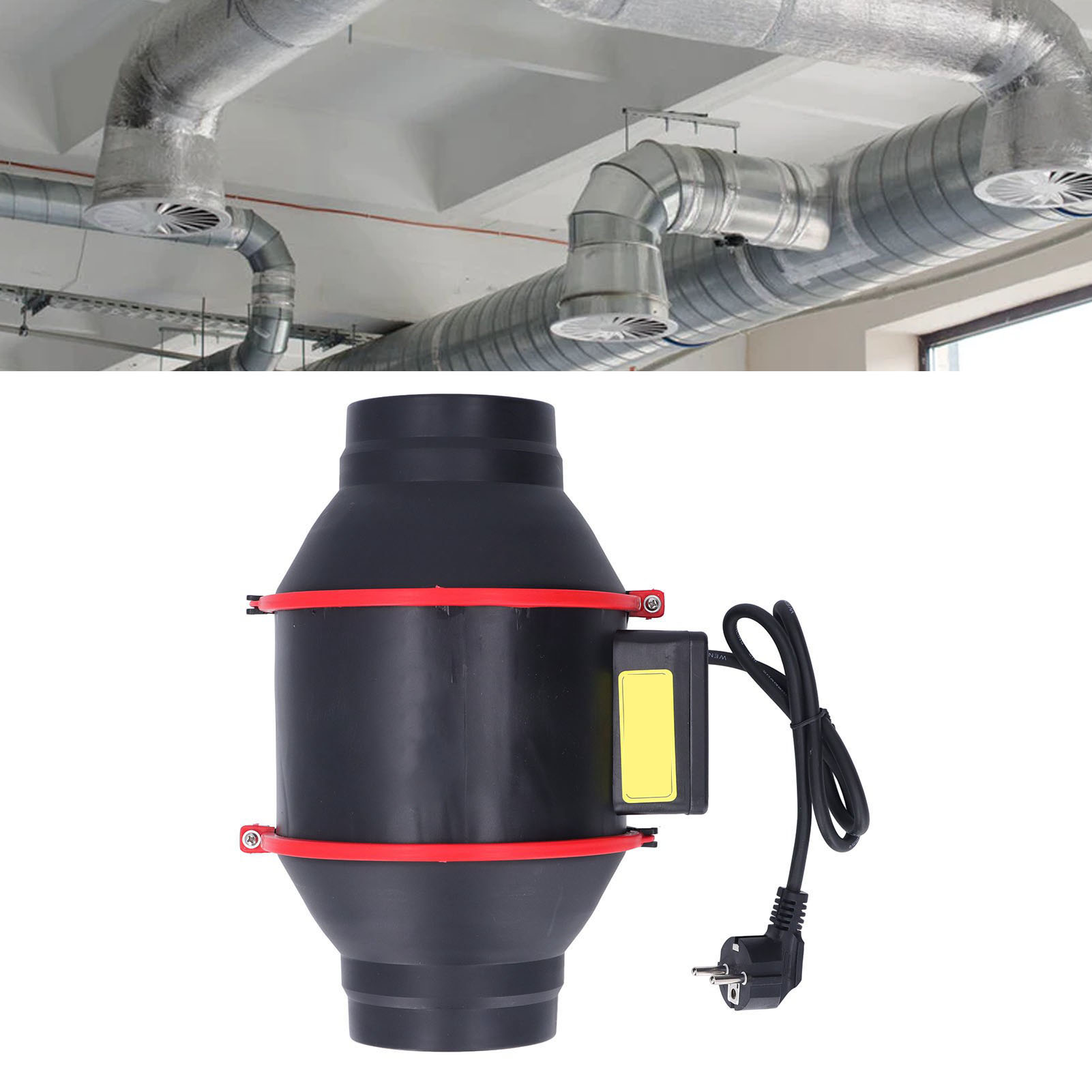Leiser 10-cm-rohrventilator Mit Diagonalem Luftstrom Und Variabler Drehzahlregelung. Geeignet Für Growzelte Und Die Belüftung Von Innenräumen. Europäischer Standard 220 V.