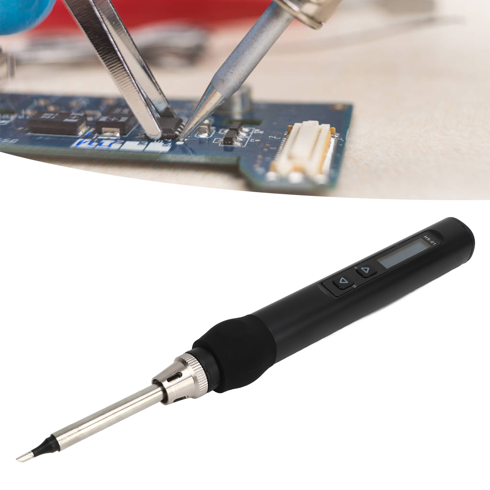 Tragbarer Intelligenter Lötkolben 9-20v Pd65w, Lötstation Mit Konstanter Temperatur, Interne Heizung, Digitalanzeige, Schwarz.