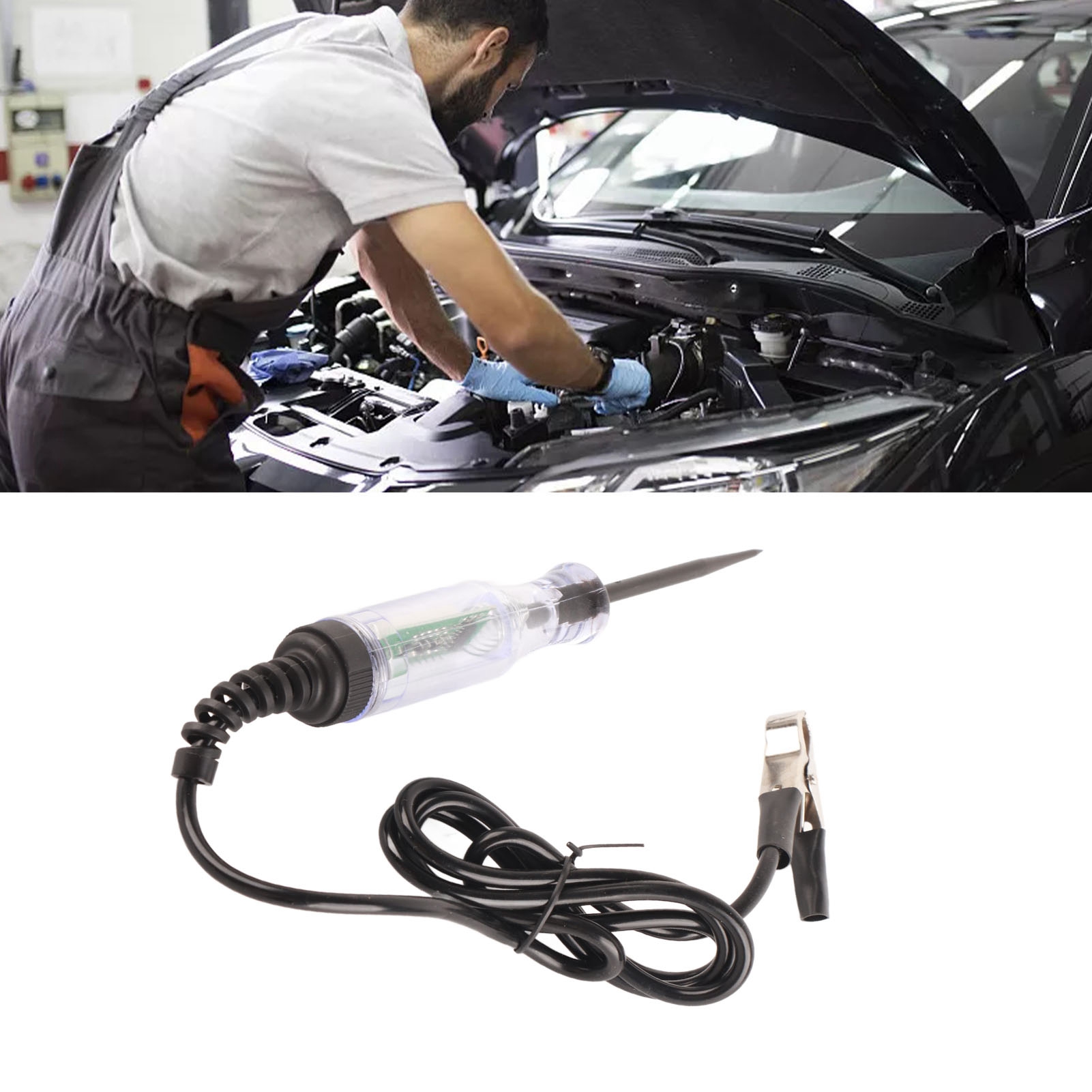 Digitaler Spannungsprüfer Mit Schwarzem Kabel Für Kfz-stromkreise, Spannungsmessung Und -prüfung Von 3v-70v, Werkzeug Zur Reparatur Elektrischer Leitungen Ohne Kabelbruch.