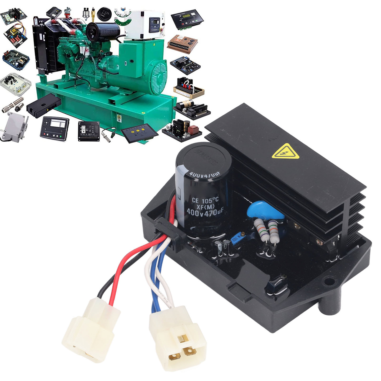 Automatischer Spannungsregler Avr Gfc9-1a4g-2, Einphasig 10-15kw 400v/470uf, Für Kibor-generatoren Und Binsen Kl1130, Kl1100 Und Kl1180 Kfz-benzingeneratoren.
