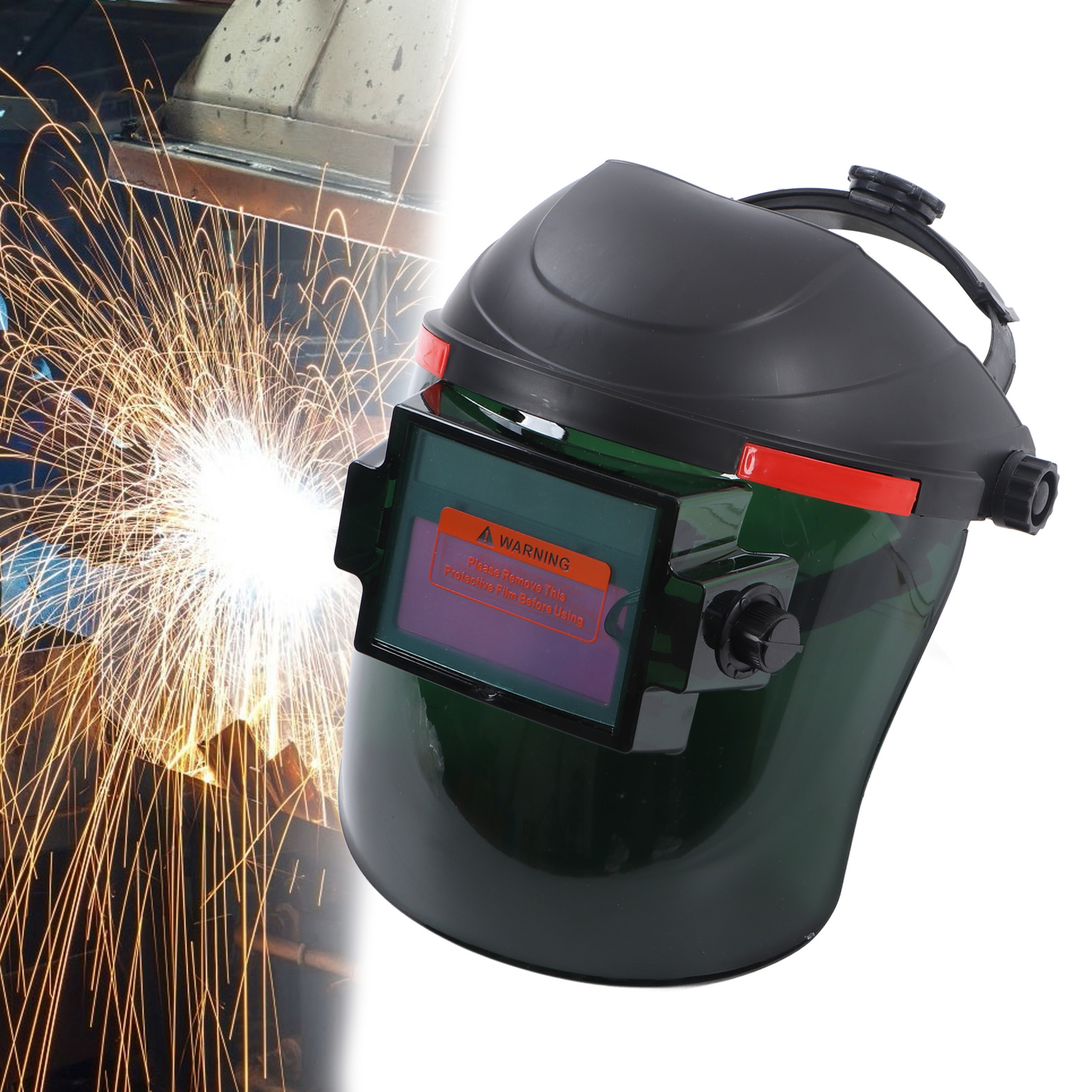 Pc-typ Verstellbare Gesichtsmaske Mit Kopfband, Neuartige Solarbetriebene Variable Automatische Fotoelektrische Schweißmaske