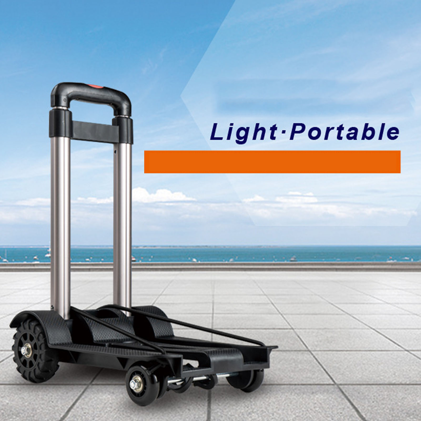 Faltbarer 4-rad-trolley Aus Aluminiumlegierung, Einkaufswagen, Handwagen, Gepäckwagen